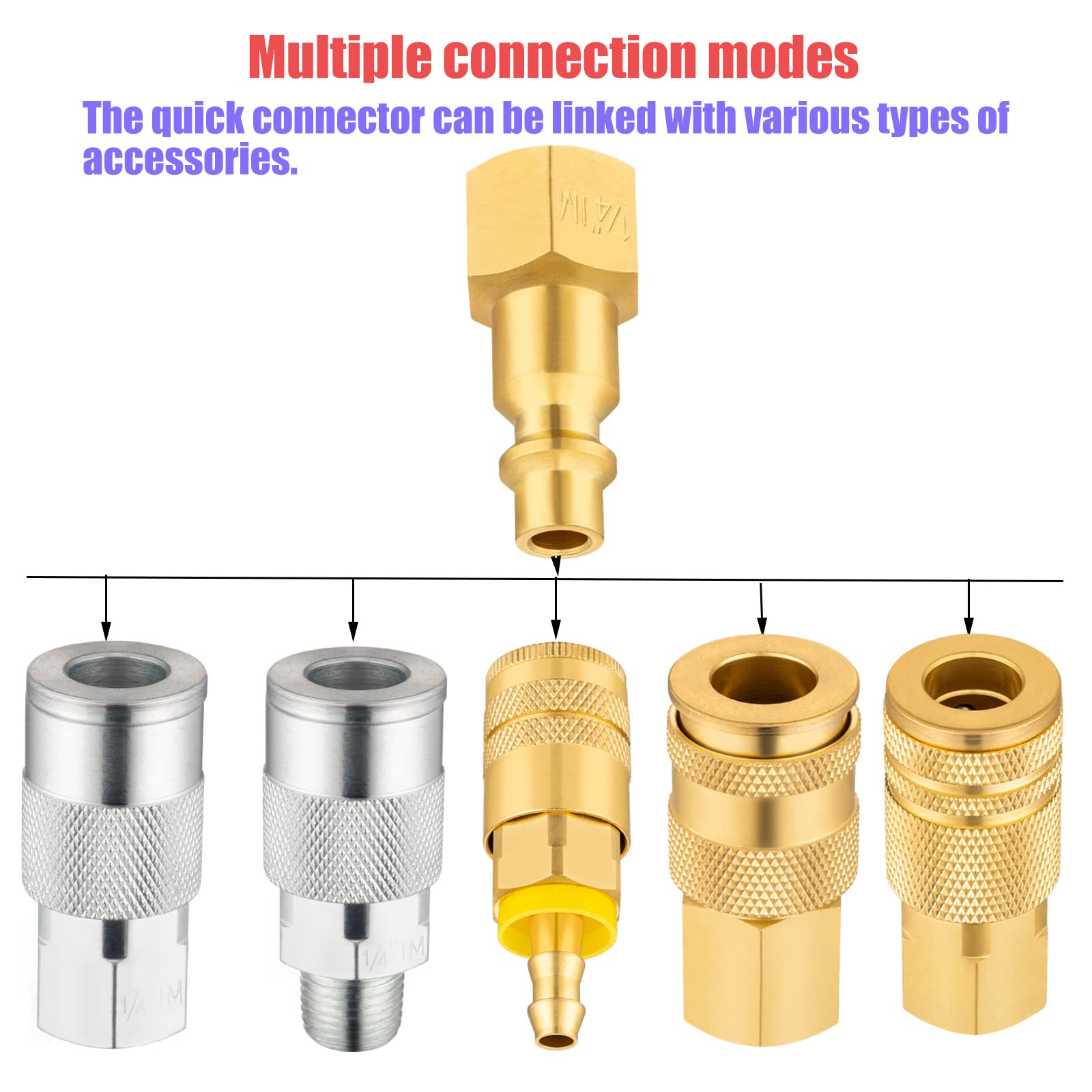 1/4-Inch NPT Female Brass Industrial Air Plug - 10-Pack | Durable Air Hose Fittings & Air Compressor Attachments for Inflatables, Tires, and Pneumatic Tools | High-Quality Brass Connectors for Home Garage and Workshop Use