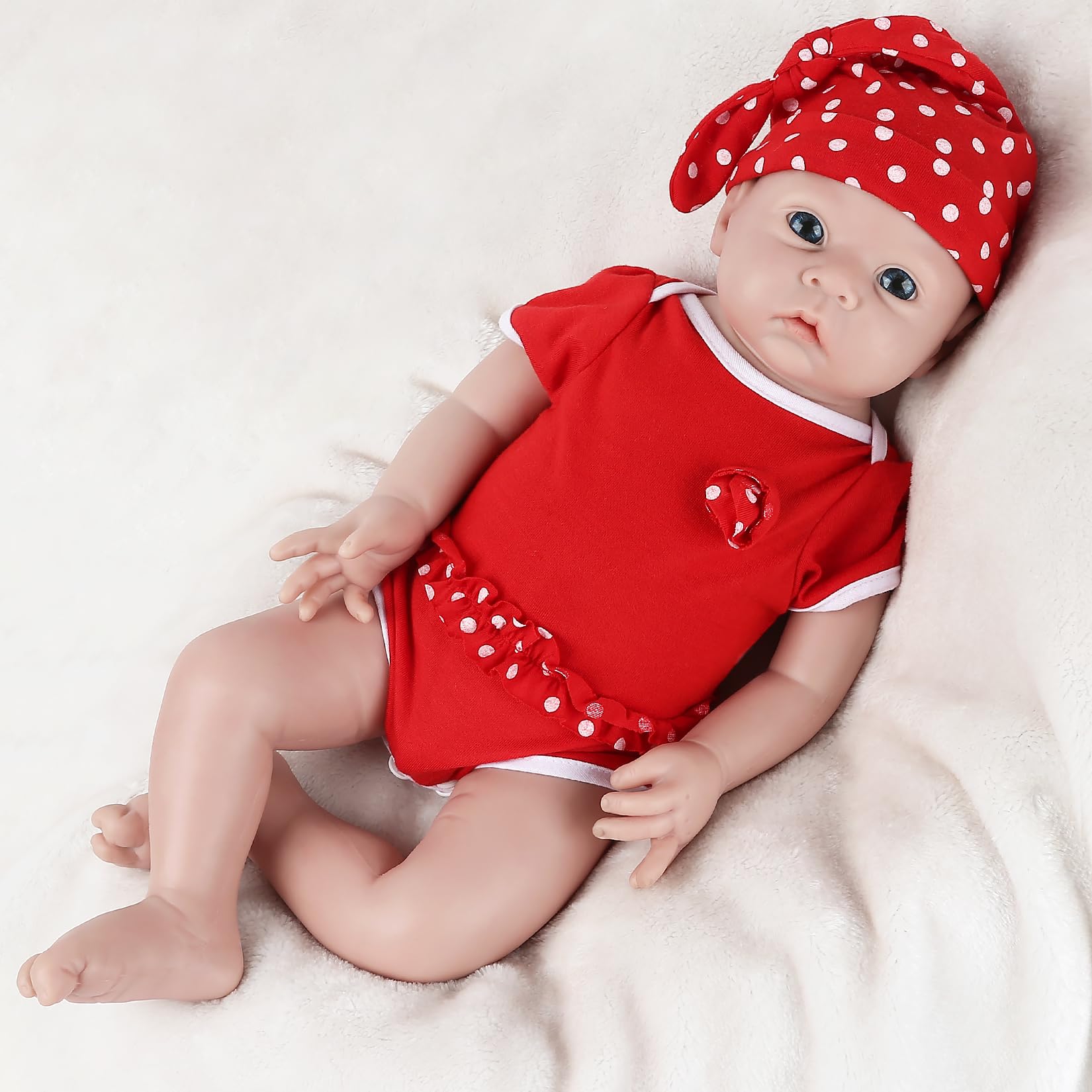 IVITA 18 Inch Realistic Full Body Silicone Baby Doll - Lifelike Reborn Newborn Girl Doll for Collectors & Gift Giving | Perfect for Nursery Decor, Photography Props & Therapy Use