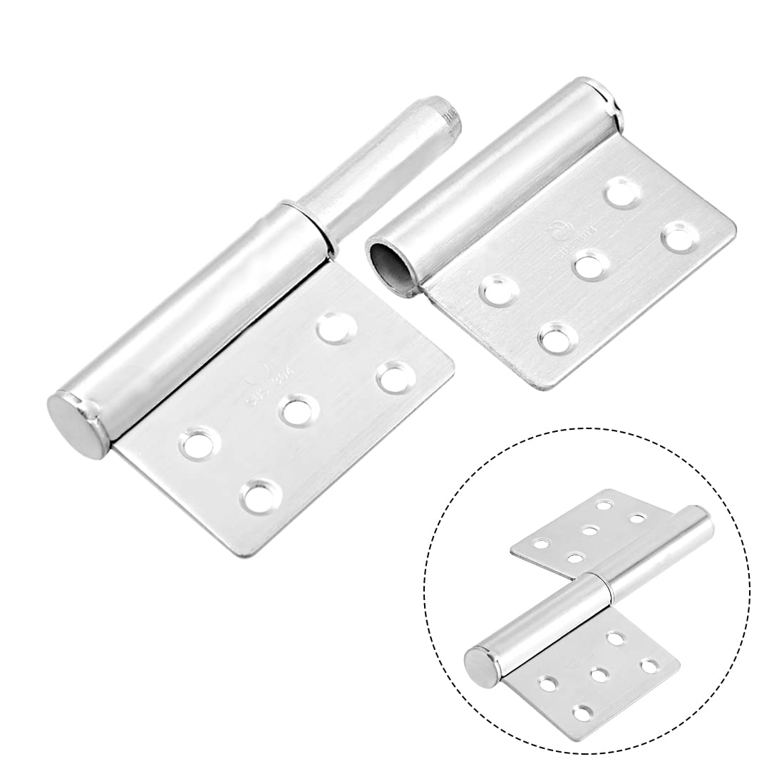Stainless Steel Cabinet Hinges 5 Inch - Heavy Duty Lift Off Slip Joint Flag Hinges with 10 Holes (4 Pack) - Perfect for Kitchen Cabinets, Furniture Doors & DIY Projects