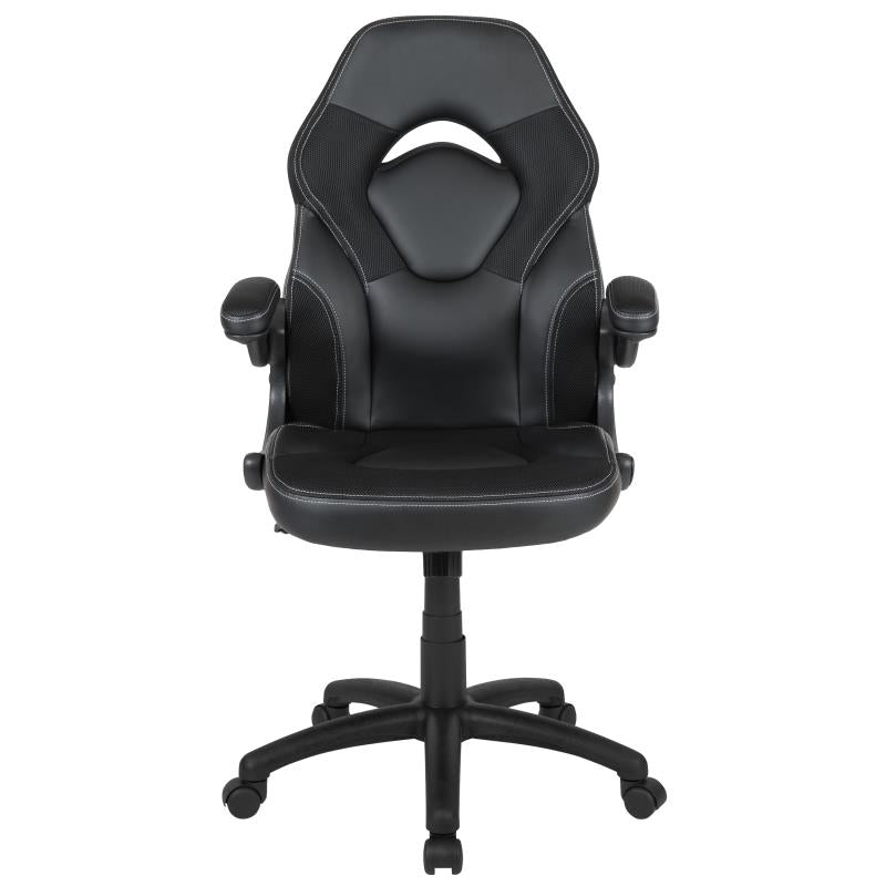 FLASH X10 Gaming Racing Ergonomic Leather Computer Chair - Adjustable Swivel Office Chair with Flip-Up Arms for PC Gaming, Esports & Home Office Workspace