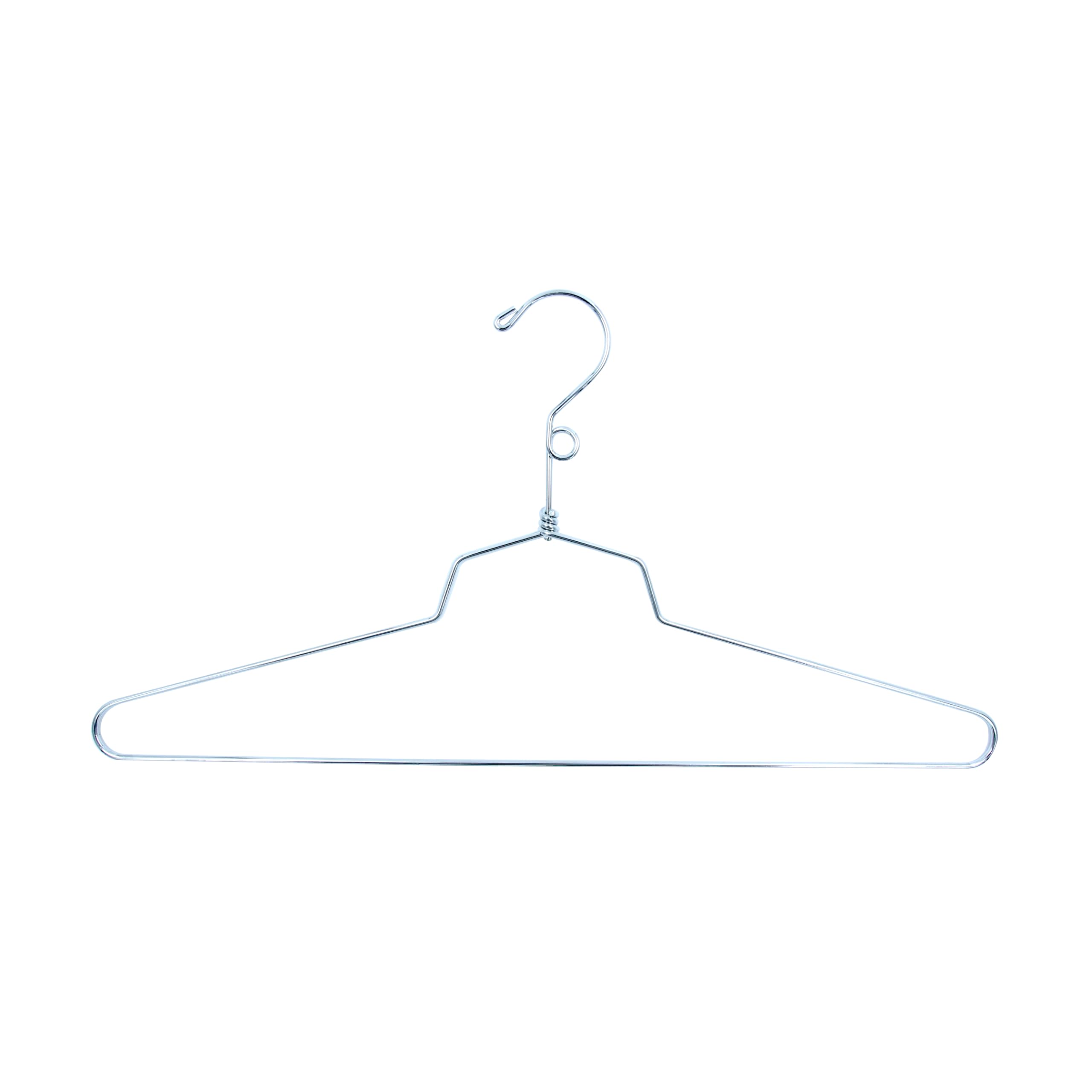 SSWBasics 18 Inch Chrome Metal Shirt Hangers - Pack of 100 - Heavy Duty Closet Organizers for Dresses, Suits & Coats - Space Saving Wardrobe Storage Solution