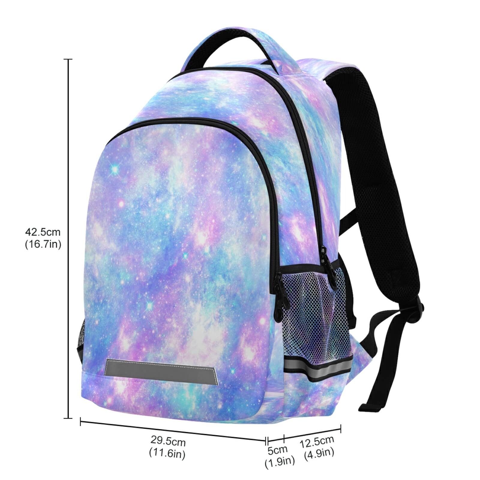 **Pink & Blue Galaxy Star Backpack - Waterproof Laptop Backpack for Women & Teens, Durable School Book Bag, College Shoulder Bag for Travel, Sports & Daily Use**    *(Use Cases: Perfect for school, college, travel, gym, hiking, and everyday adventures!)*