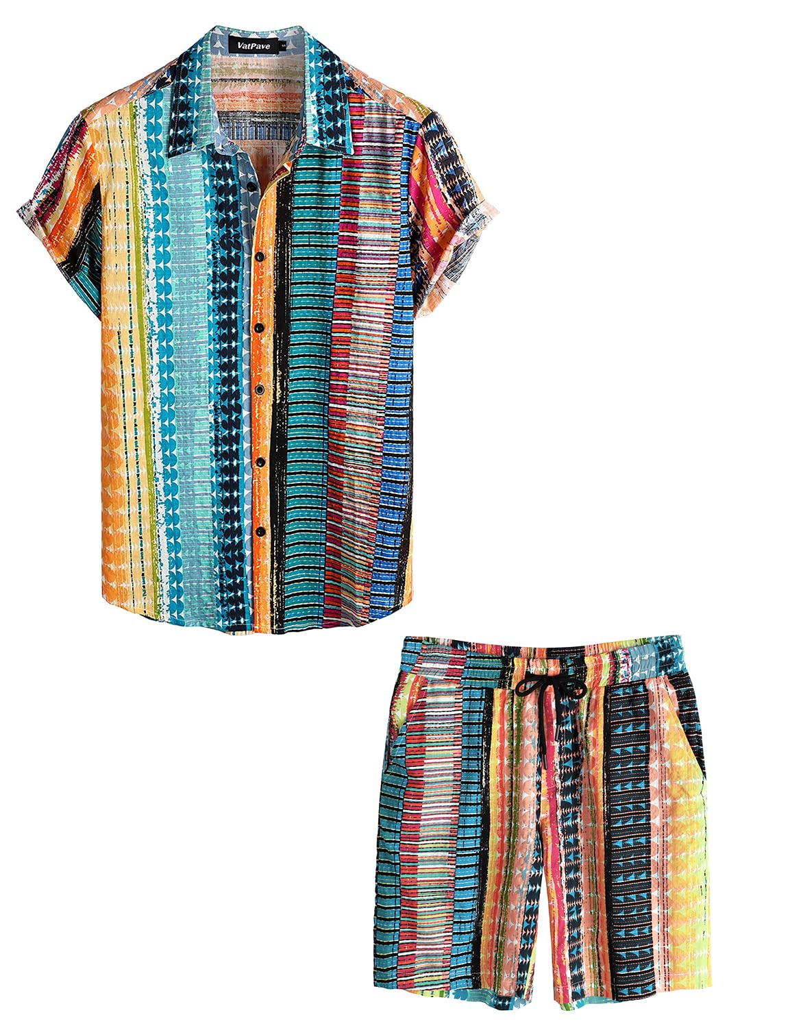 VATPAVE Men's Floral Hawaiian Shirts - Short Sleeve Button Down Beach Shirts for Summer Vacation, Luau Party & Tropical Getaway