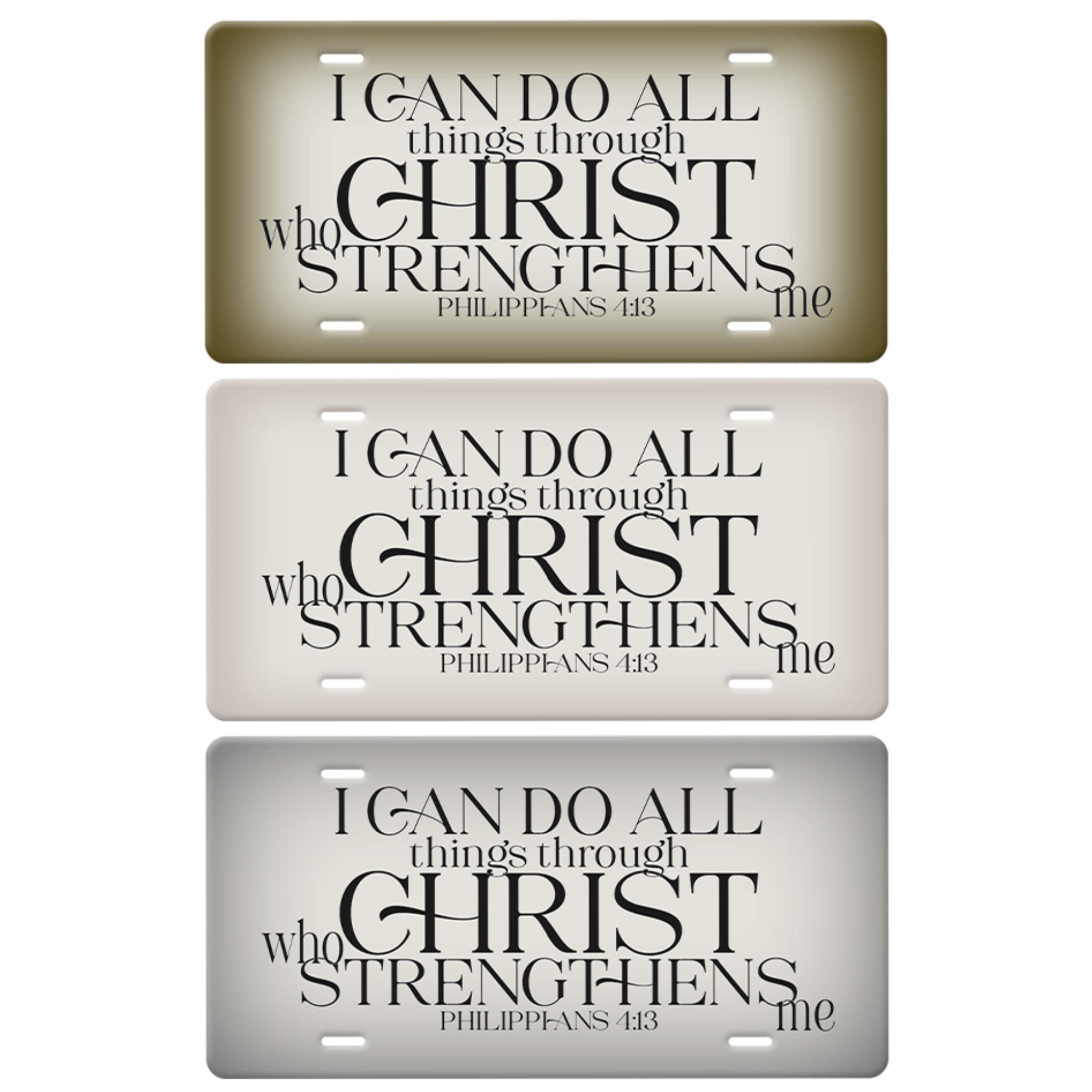 Philippians 4:13 Christian Bible Verse Car License Plate - Inspirational Auto Accessory