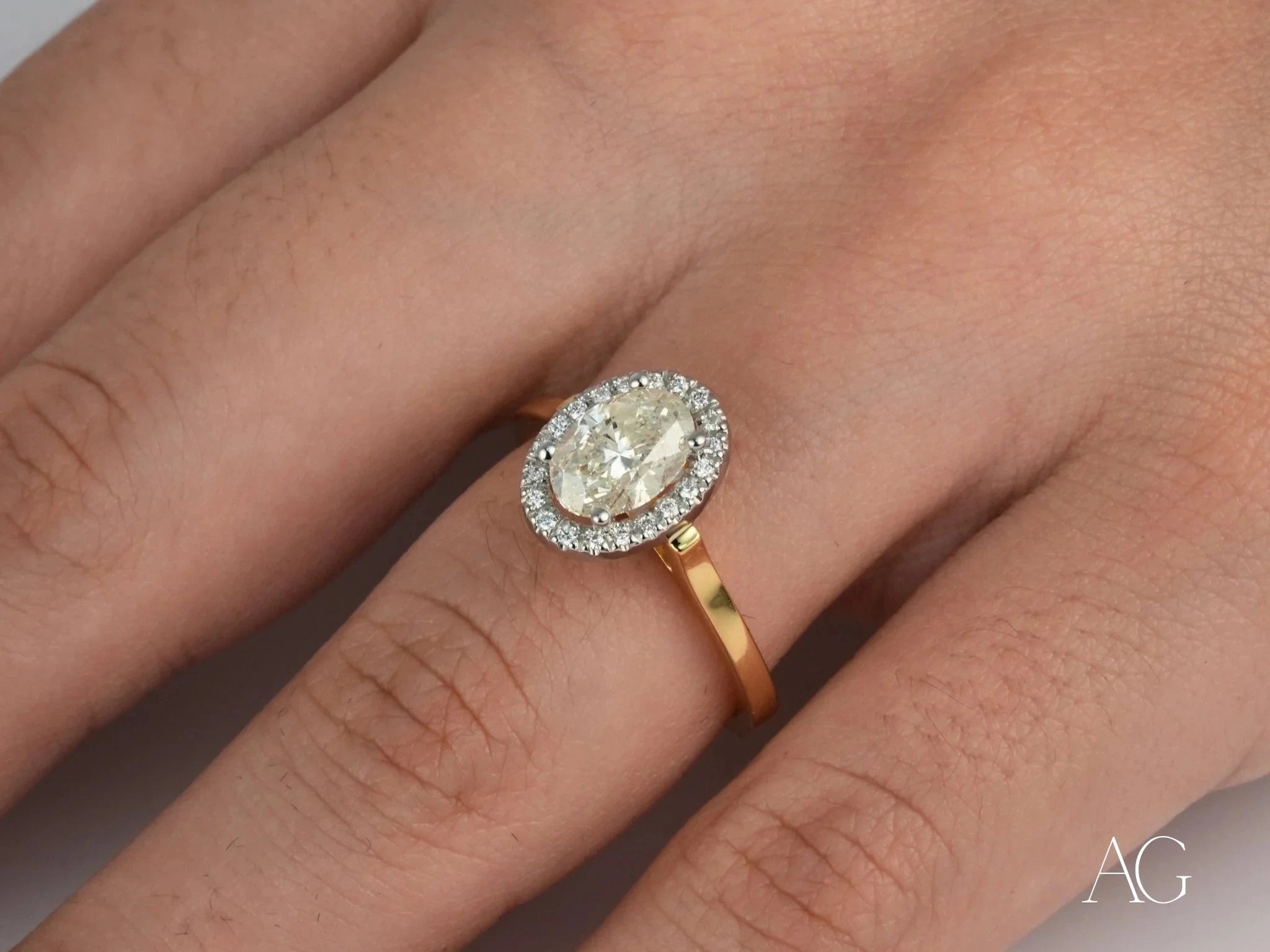 Eternal Halo Engagement Ring - 14K White Gold Diamond Wedding Band for Women | Perfect Proposal, Anniversary & Bridal Jewelry Gift