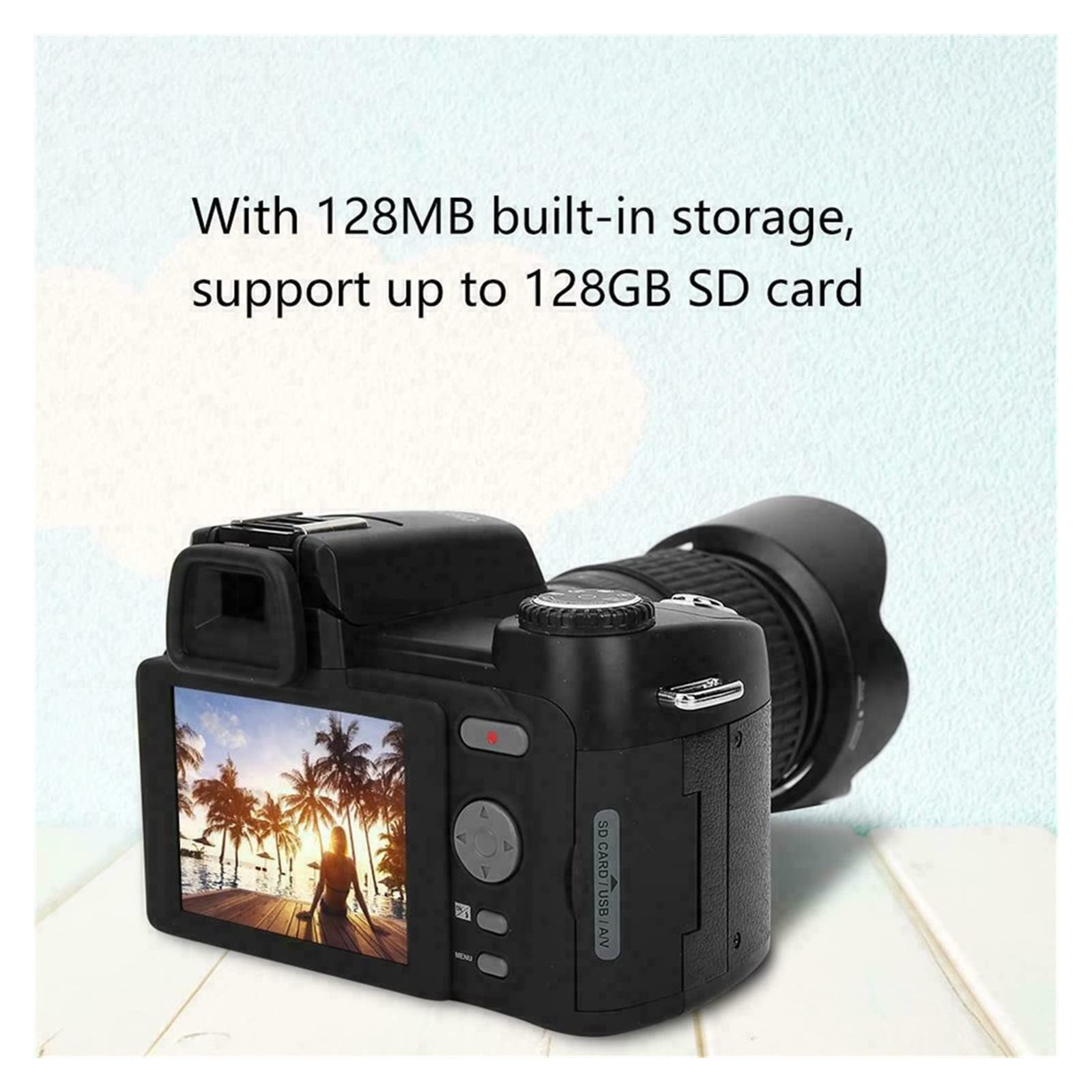 AUBEST 24X Optical Zoom Professional Digital Camera - 33MP Photo & 1080P HD Video Camcorder with Auto Focus, 3 Lens Kit (Includes 32GB SD Card) for Vlogging, Travel Photography, and Home Video Recording