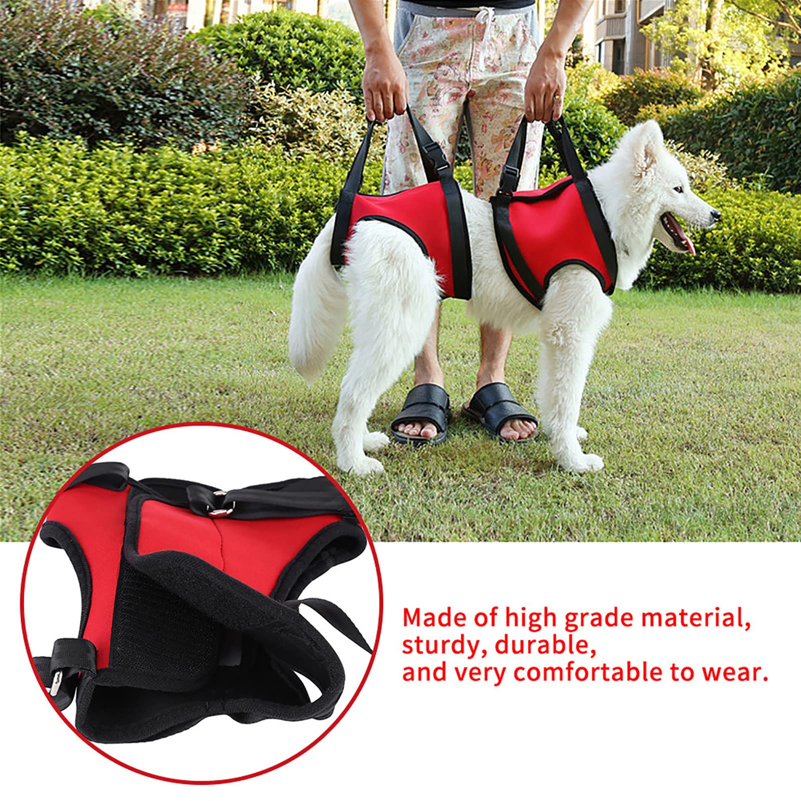 Oumefar Dog Lift Harness - Adjustable Pet Support Sling for Large & Medium Dogs - Front & Back Support Vest for Walking Aid, Mobility Assistance, Post-Surgery Recovery - Perfect for Elderly, Injured or Disabled Dogs