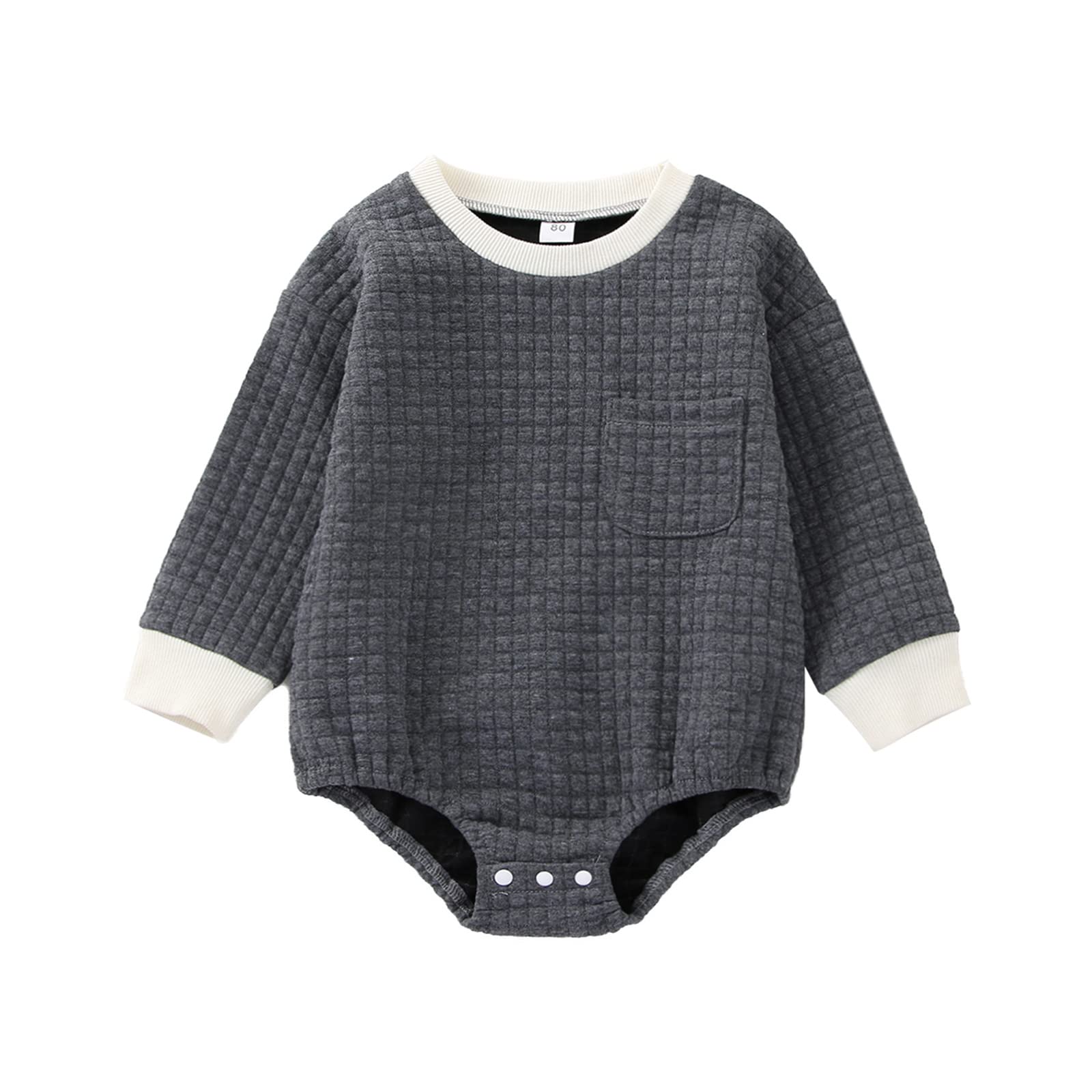 BeQeuewll Unisex Baby Romper - Long Sleeve Oversized Sweatshirt Onesie for Newborn Boys & Girls | Warm Pullover for Winter, Fall & Spring Outfits | Perfect for Family Photos, Playdates & Cozy Home Wear