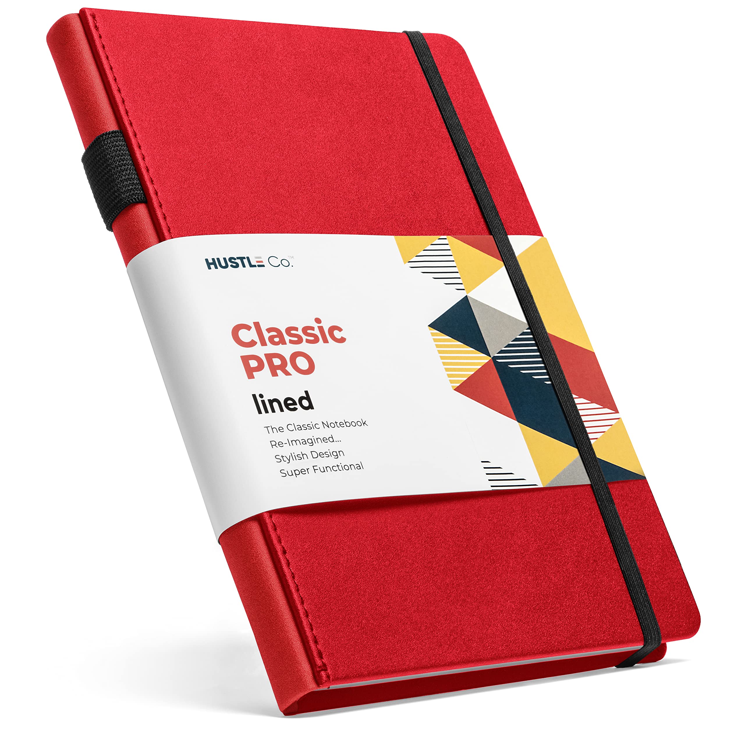 Premium A5 Hardcover Journal Notebook - 5x8 inch Lined Pages, 120gsm Thick Paper, Flat Lay Design for Smooth Writing | Perfect for Office, Business, Executive Use & Gift Ideas for Men & Women | Ideal for Meetings, Note Taking, Daily Planning & Journaling - Red