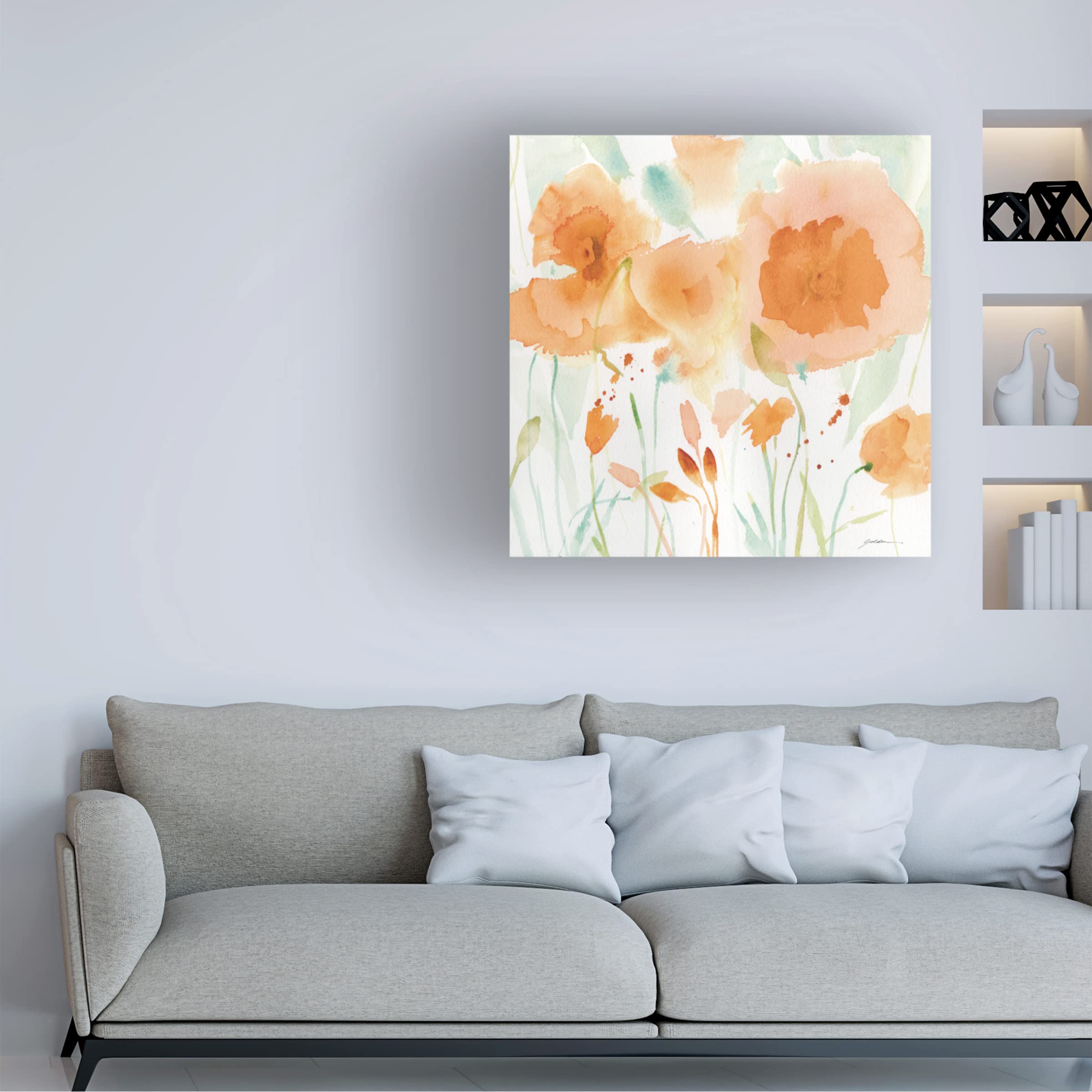 Sheila Golden 'Tropicana' Canvas Wall Art - Tropical Beach Landscape Painting for Living Room, Bedroom & Office Decor
