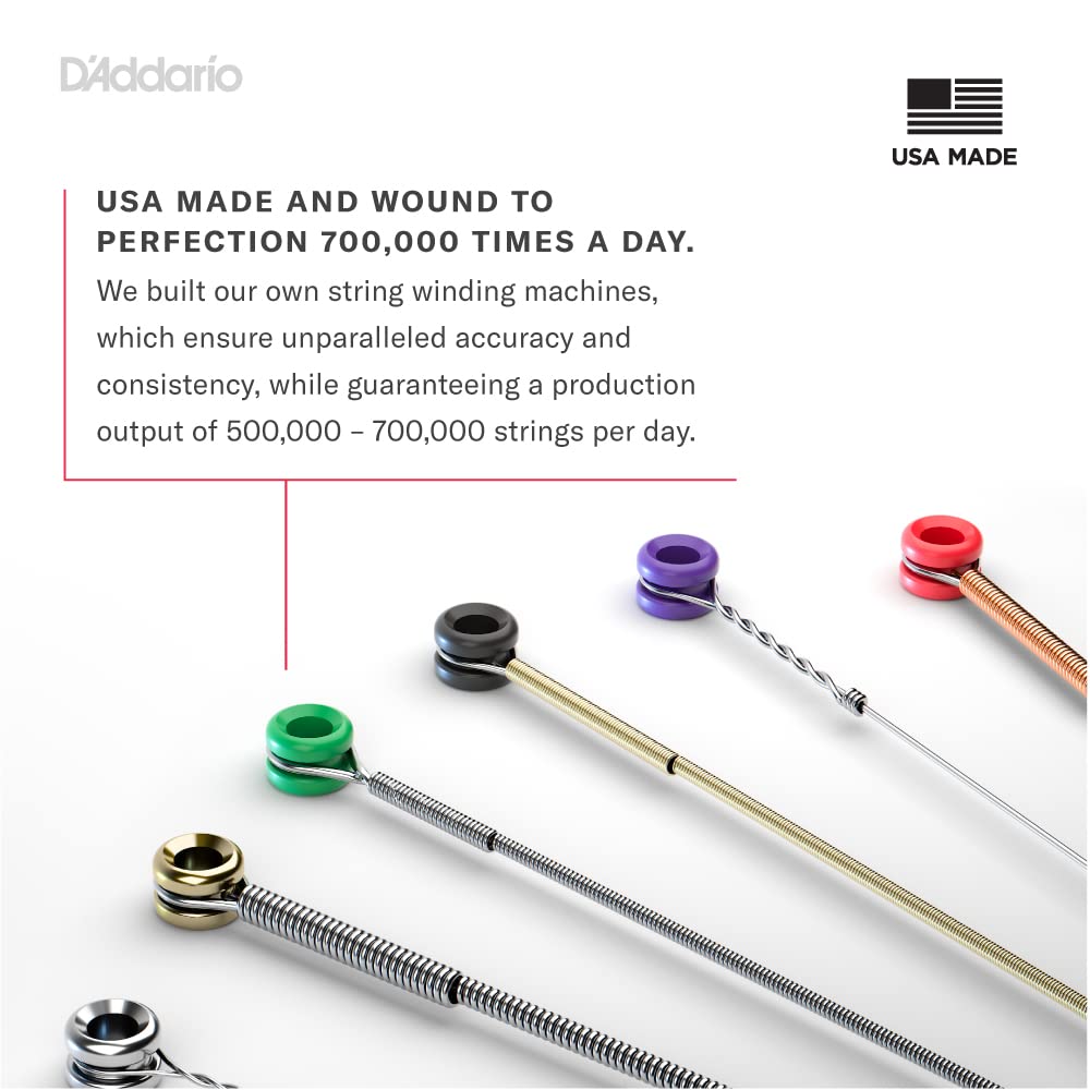 D'Addario EXL160 XL Nickel Bass Guitar Strings - 50-105 Medium Gauge, Long Scale for 4 String Bass - Superior Intonation, Consistent Feel & Extreme Durability - Perfect for Live Performances, Studio Recording & Bass Practice Sessions