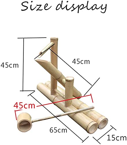 JYCCH Zen Garden Water Fountain - Bamboo Rocking Pump Water Feature for Japanese Garden Decor, Outdoor Landscape Fountain with Waterfall - Perfect for Meditation, Yoga, and Relaxing Backyard Ambiance