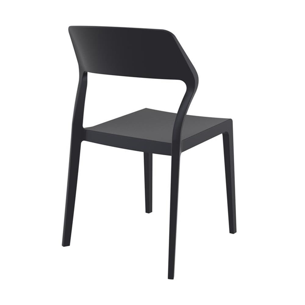 Black Compamia Snow Patio Dining Chairs (Set of 2) - Weather-Resistant Outdoor Furniture for Garden, Poolside & Backyard Relaxation