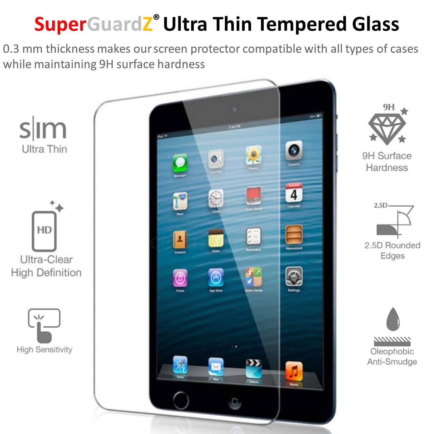 Premium Tempered Glass Screen Protector for iPad 9.7 (2017/2018 5th/6th Gen) & iPad Pro 9.7 - Anti Blue Light Eye Protection, 9H Hardness, Anti-Chip Edge, Shatterproof with Lifetime Replacement - Perfect for Work, Study & Entertainment
