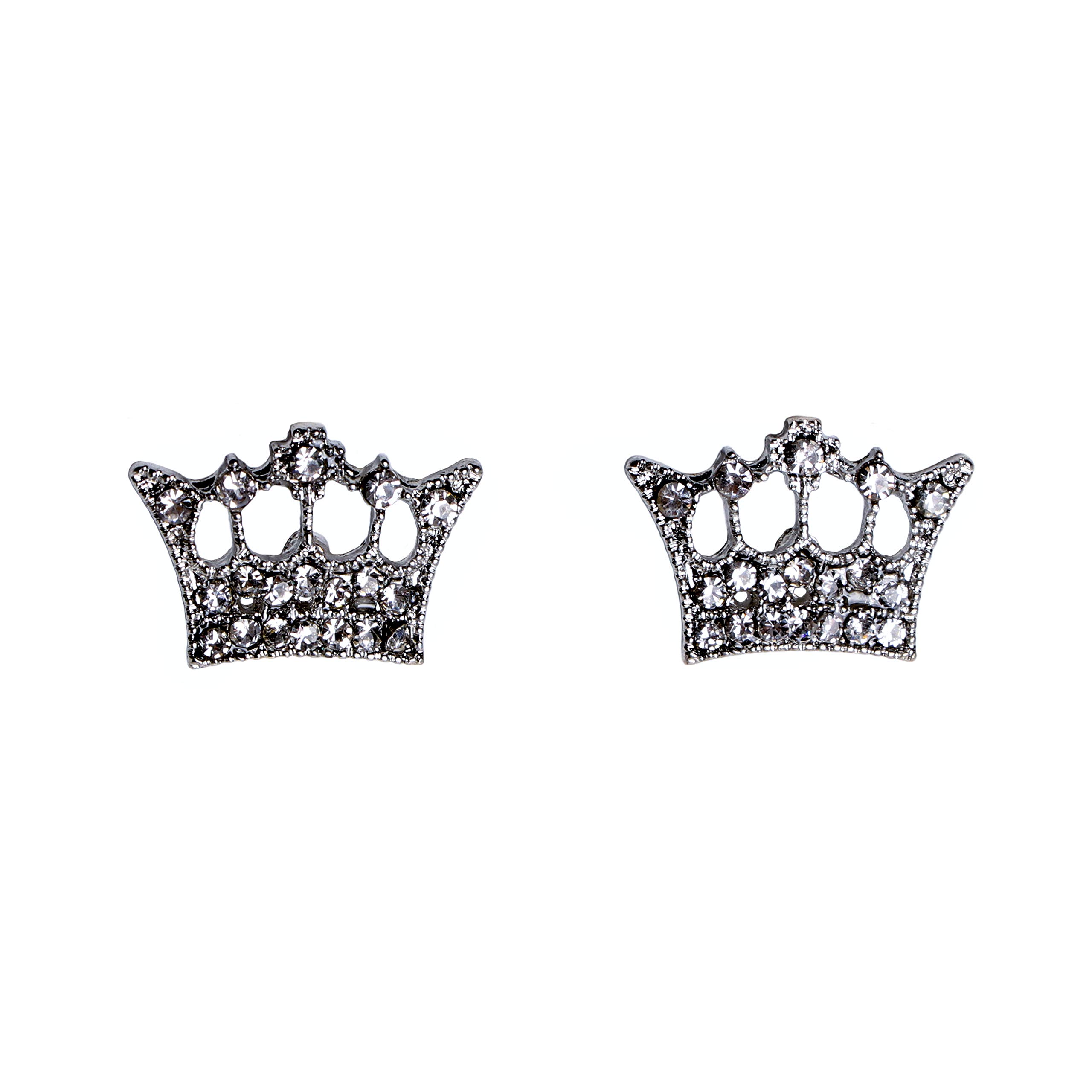 Sparkling Rhinestone Crown Earrings for Women - Elegant Princess Party Jewelry - Perfect for Prom, Wedding, and Special Occasions