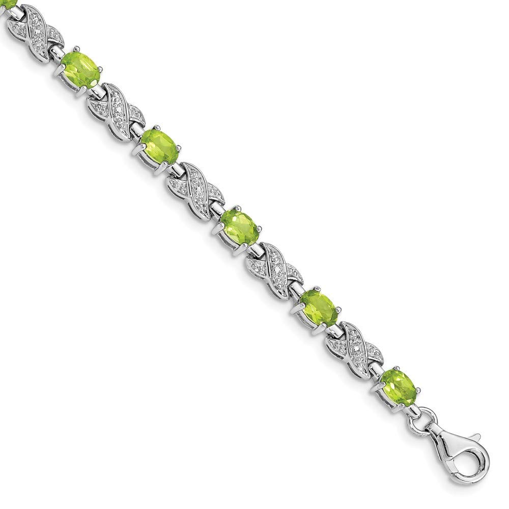 Roy Rose Jewelry Sterling Silver Peridot Bracelet 7