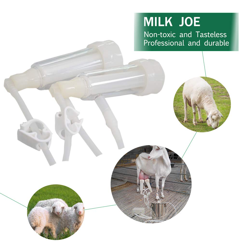 3L Electric Goat Milking Machine - Automatic Pulsation Vacuum Milker with 2 Teat Cups & Stainless Steel Bucket - Portable Pulse Breast Pump for Dairy Goats - Perfect for Small Farms, Homesteads and Goat Milk Production