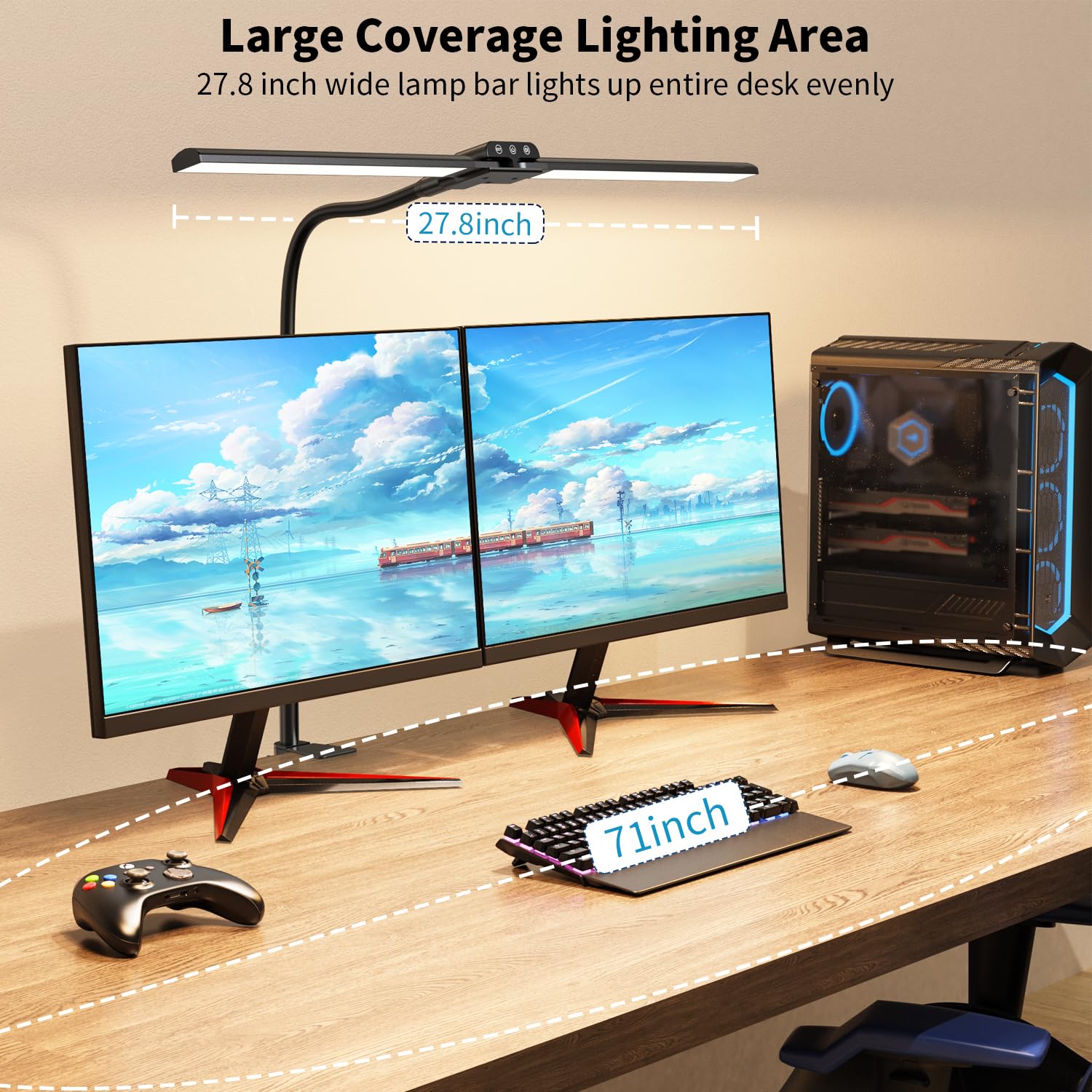 KableRika Dual Head LED Desk Lamp with Clamp - Adjustable Architect Light with Remote Control, Eye-Caring Task Lighting for Office, Home, Study & Reading - Perfect for Computer Workstations, Craft Tables & Nighttime Reading