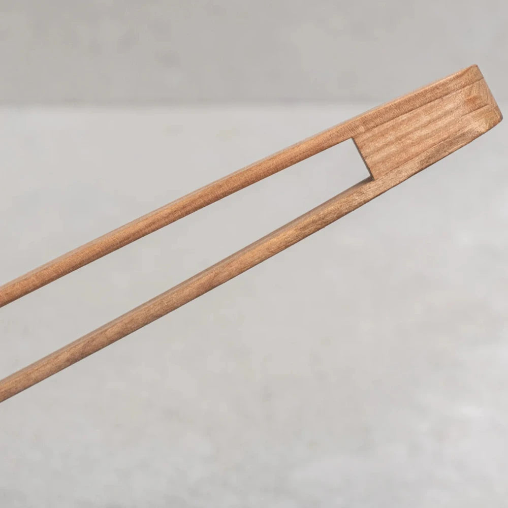Premium Cherry Wood Kitchen Tongs - 12 Inch Heat-Resistant Cooking Utensil for Salad, BBQ, Pasta Serving - Natural Wooden Cooking Tools for Home Chefs & Professional Kitchens