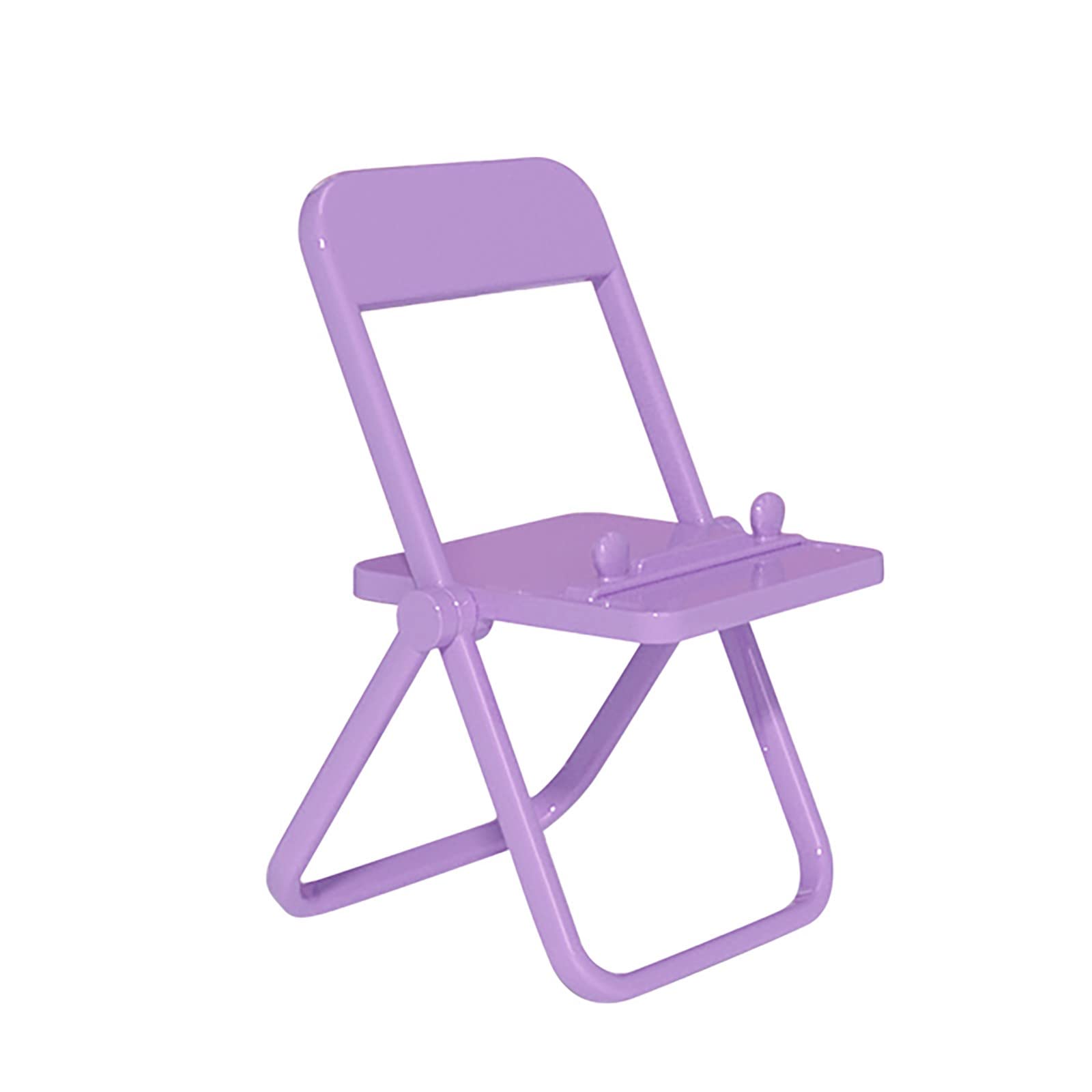 Mini Chair Phone Stand - Foldable Universal Candy Color Holder for Desk & Tablet - Purple