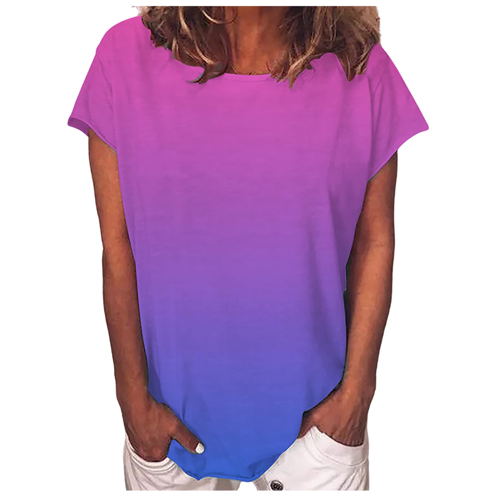 Women's Casual Short Sleeve Crewneck Blouse T-Shirt - Loose Fit Tunic Top for Workout, Office & Everyday Wear | Comfortable & Stylish Women's Fashion