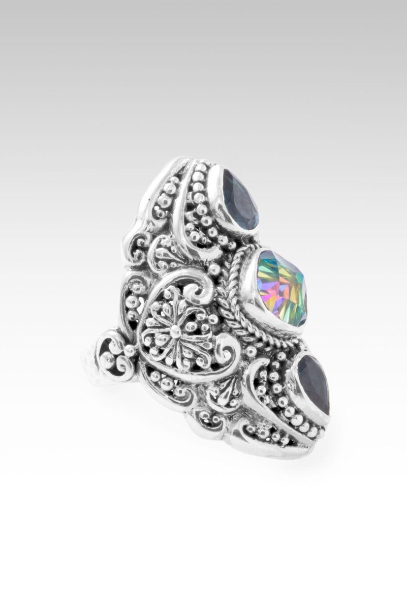 Gratitude Wins Ring II™ - Genuine Picasso™ Mystic Quartz & London Blue Topaz Jewelry for Women | Perfect for Engagements, Anniversaries & Special Occasions