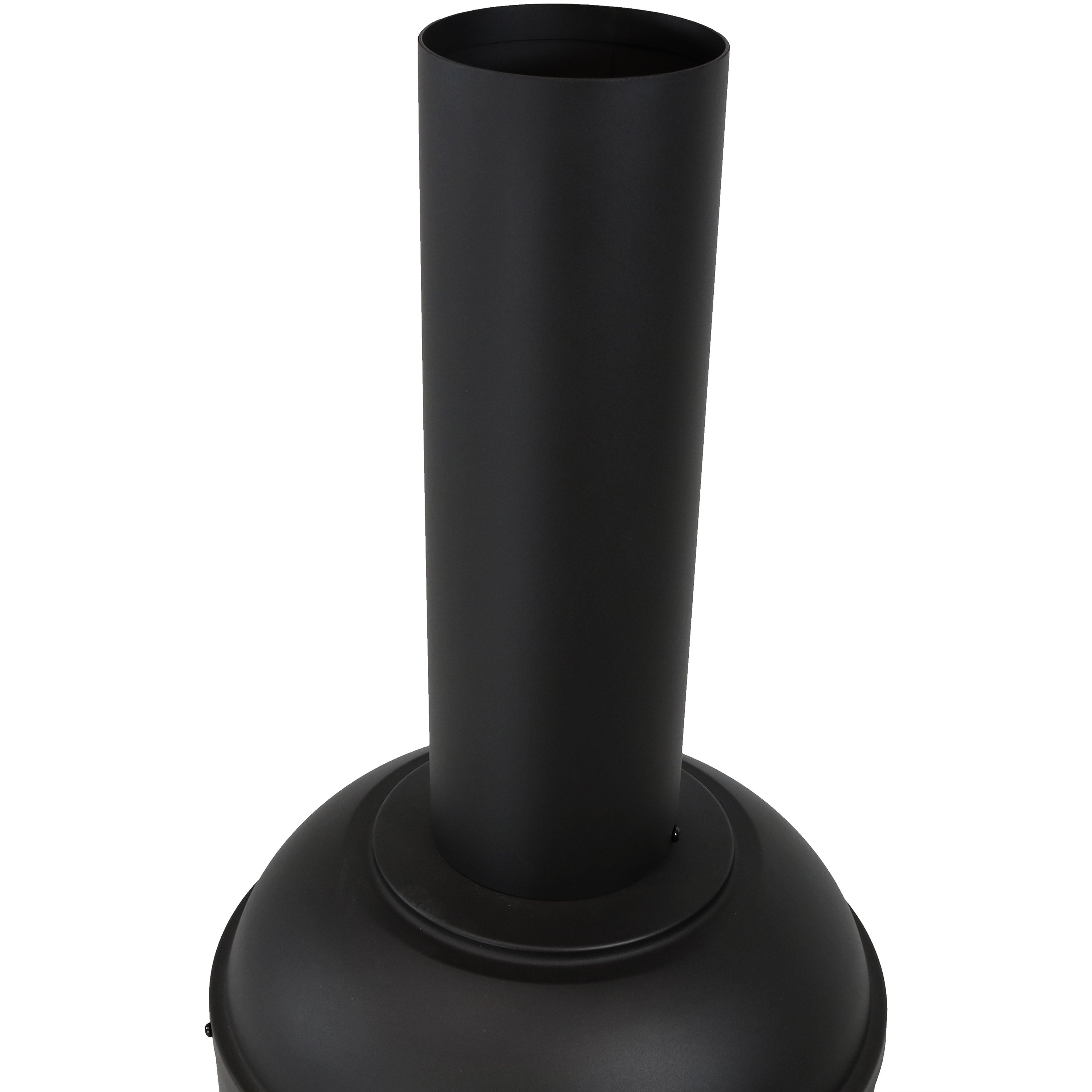 5' Black Outdoor Fire Pit Chiminea by Sunnydaze - Perfect for Backyard, Patio, and Camping Gatherings