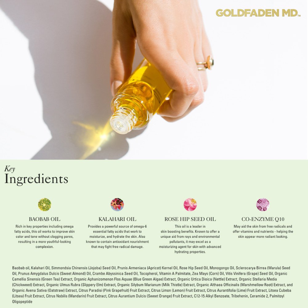 GOLDFADEN MD Fleuressence Native Botanical Cell Oil - 1 oz | Organic Facial Oil for Hydration & Anti-Aging | Perfect for Dry Skin & Nighttime Skincare Routine