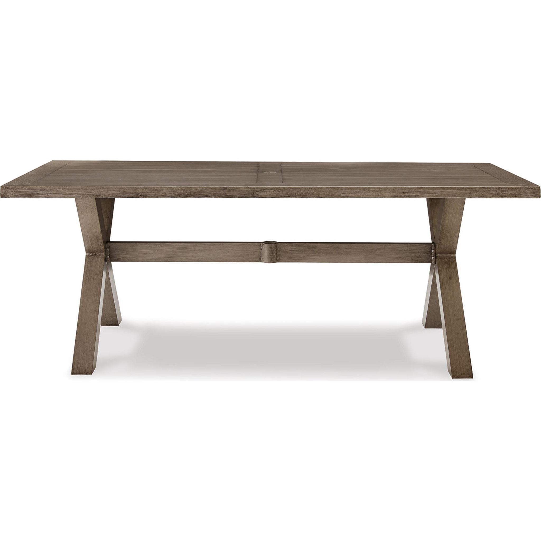 Beachfront Outdoor Rectangle Dining Table - Weather-Resistant Beige Patio Furniture for Poolside, Garden, and Backyard Dining