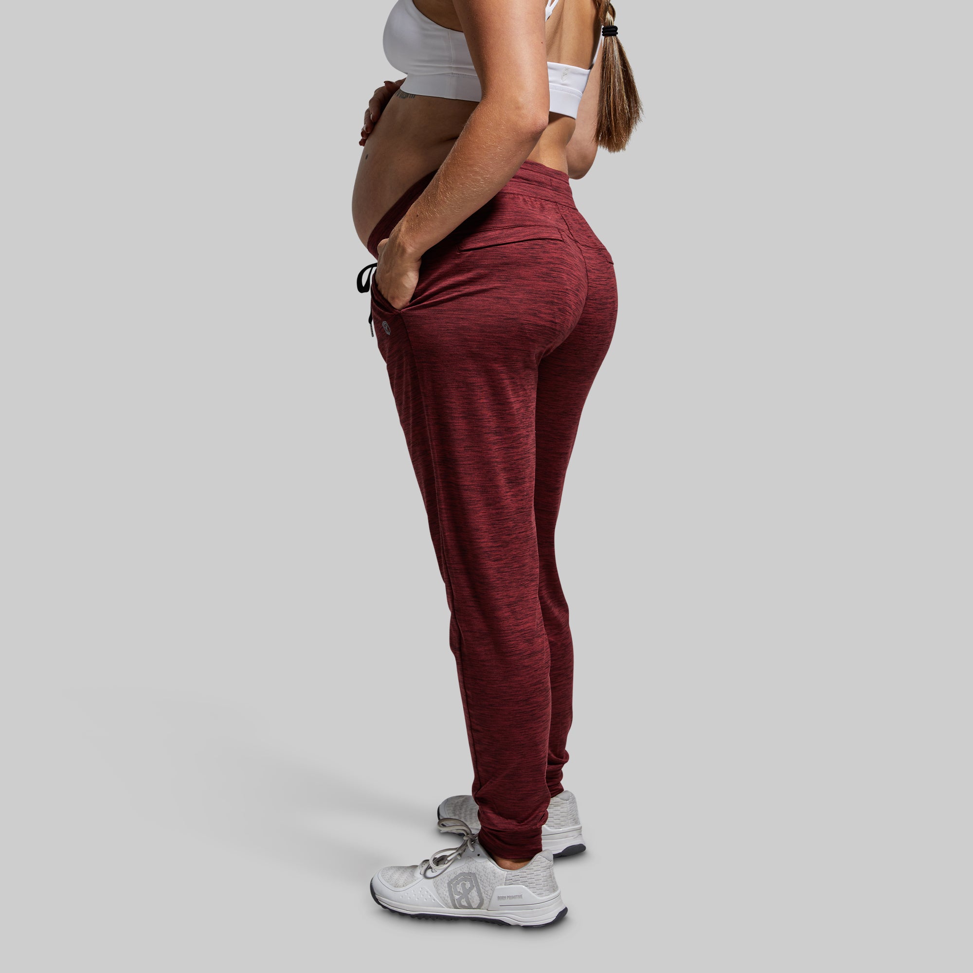 Comfortable Maternity Joggers for Rest & Relaxation - Soft Athleisure Pants for Pregnant Women (Maroon) - Perfect for Lounging, Yoga & Everyday Wear