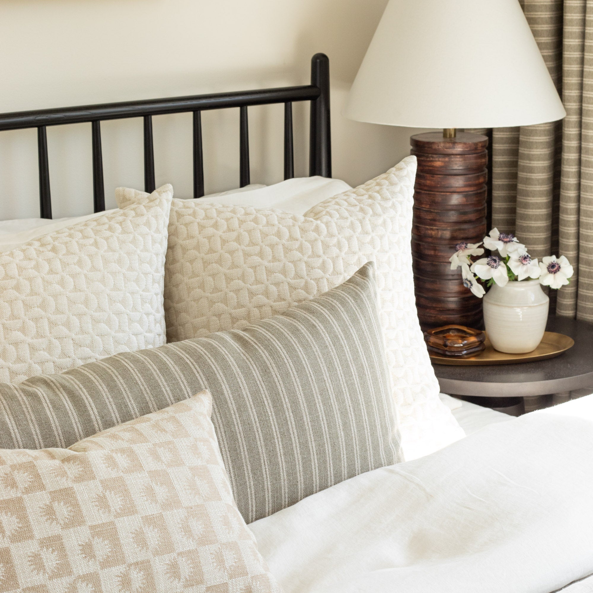 Bella 22x22 Inch Decorative Throw Pillow Cover - Soft Pearl White Cushion for Sofa, Bed, Living Room & Home Decor