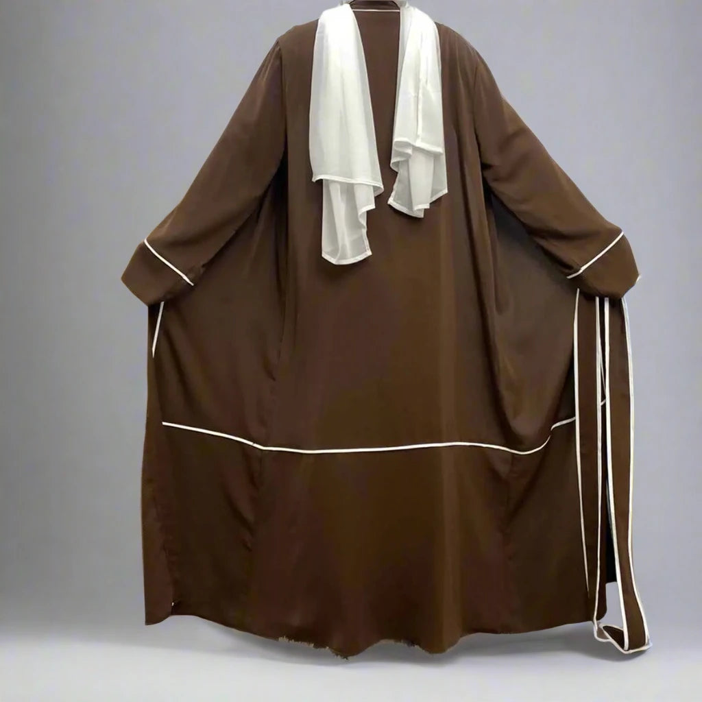 Elegant Muslim Women's Open Cardigan Abaya Dress #231679 - Perfect for Prayer, Modest Fashion & Everyday Wear