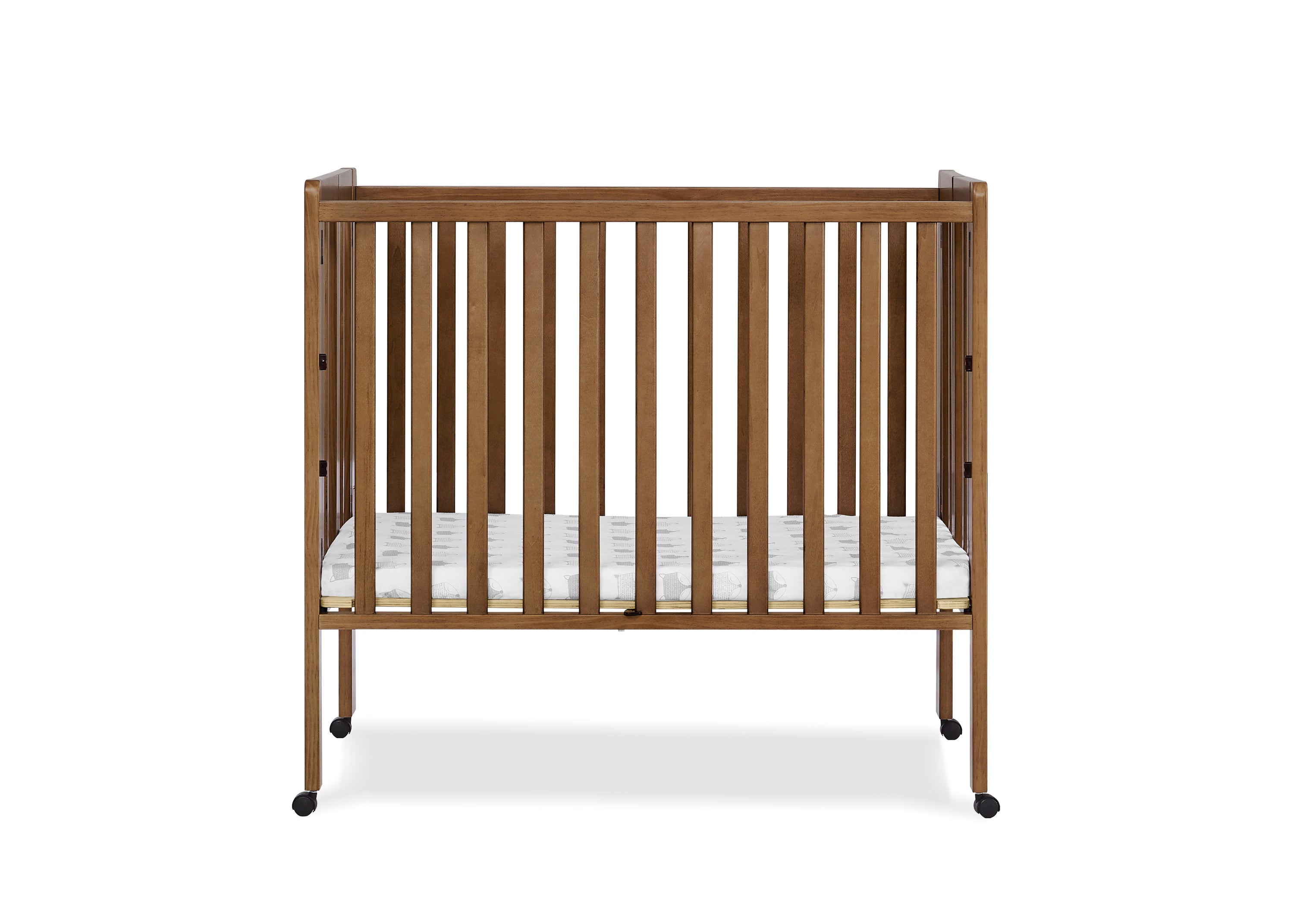 Lee Portable Folding Mini Crib with 1.5 Inch Mattress - Lightweight Travel Crib for Babies & Toddlers - Perfect for Home, Travel, and Daycare Use