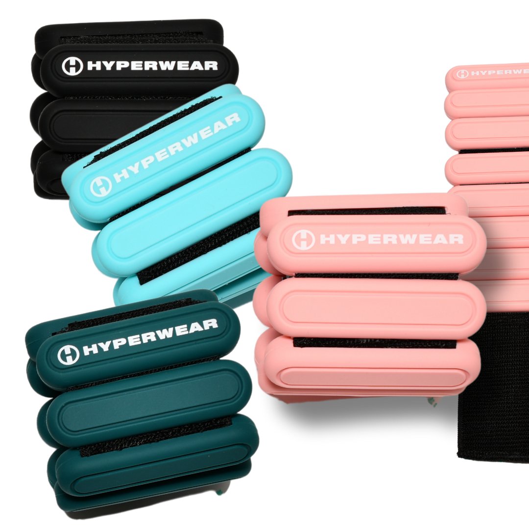 Hyperwear Adjustable Wrist and Ankle Weights Set for Women & Men - 2.5 lbs Each - Fitness Training, Running, Walking, Workout - Improve Strength & Endurance