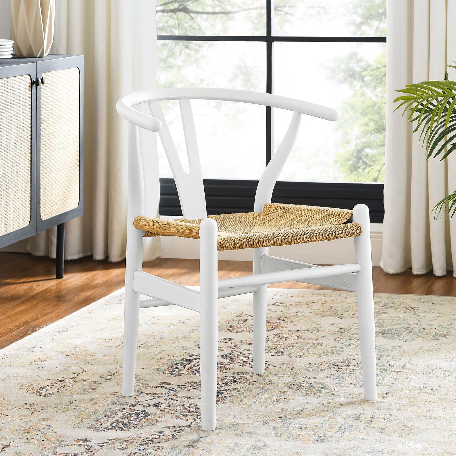 Modway Amish Mid-Century Modern Wooden Kitchen & Dining Chair - White - Perfect for Farmhouse, Vintage & Contemporary Dining Rooms