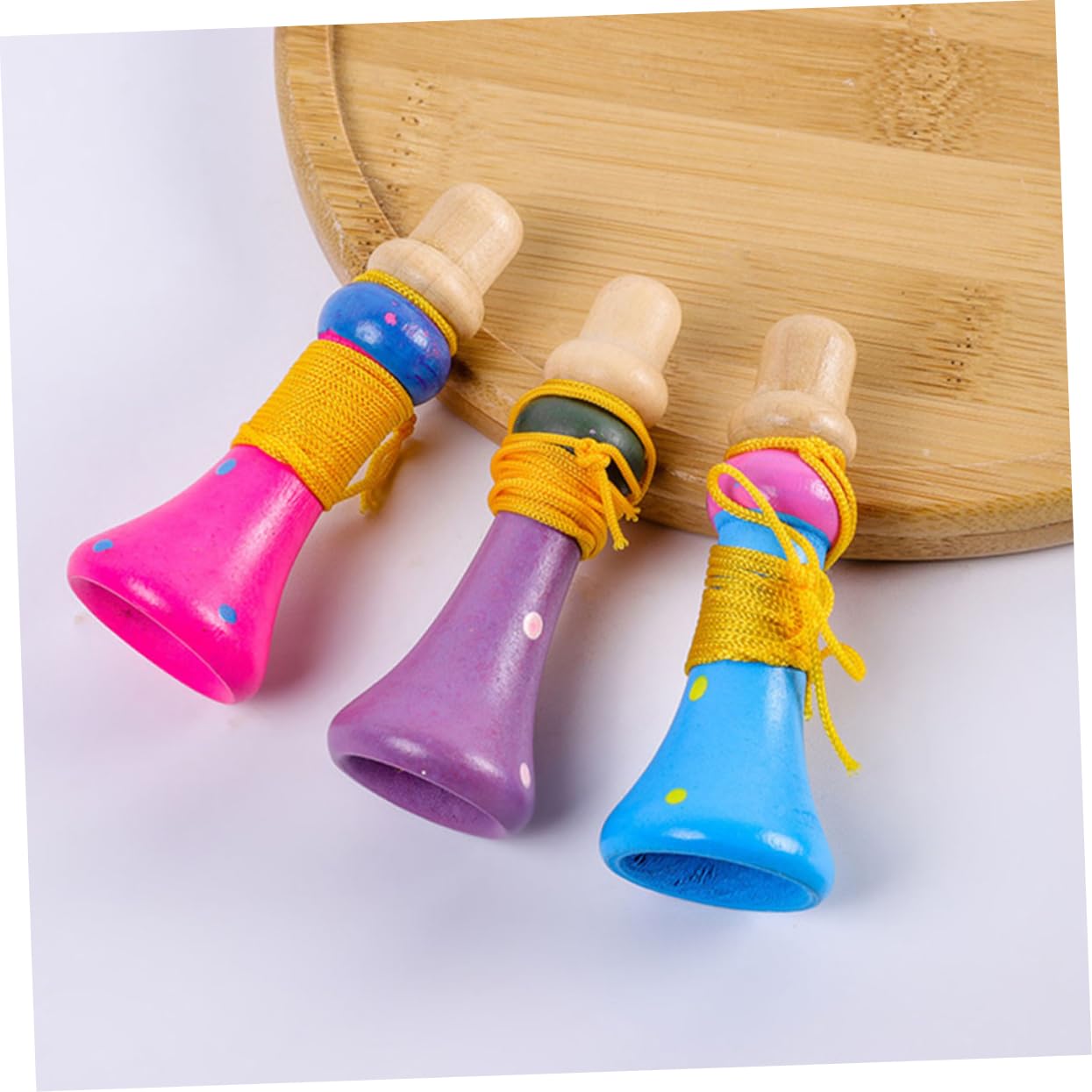 4-Piece Wooden Horn Trumpet Toy Set for Kids - Party & Music Fun