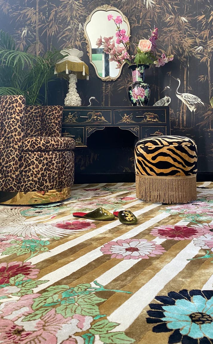 Luxury Gold Hand-Tufted Kimono Rug - Premium Home Decor for Living Room, Bedroom & Office - Pre Order Now