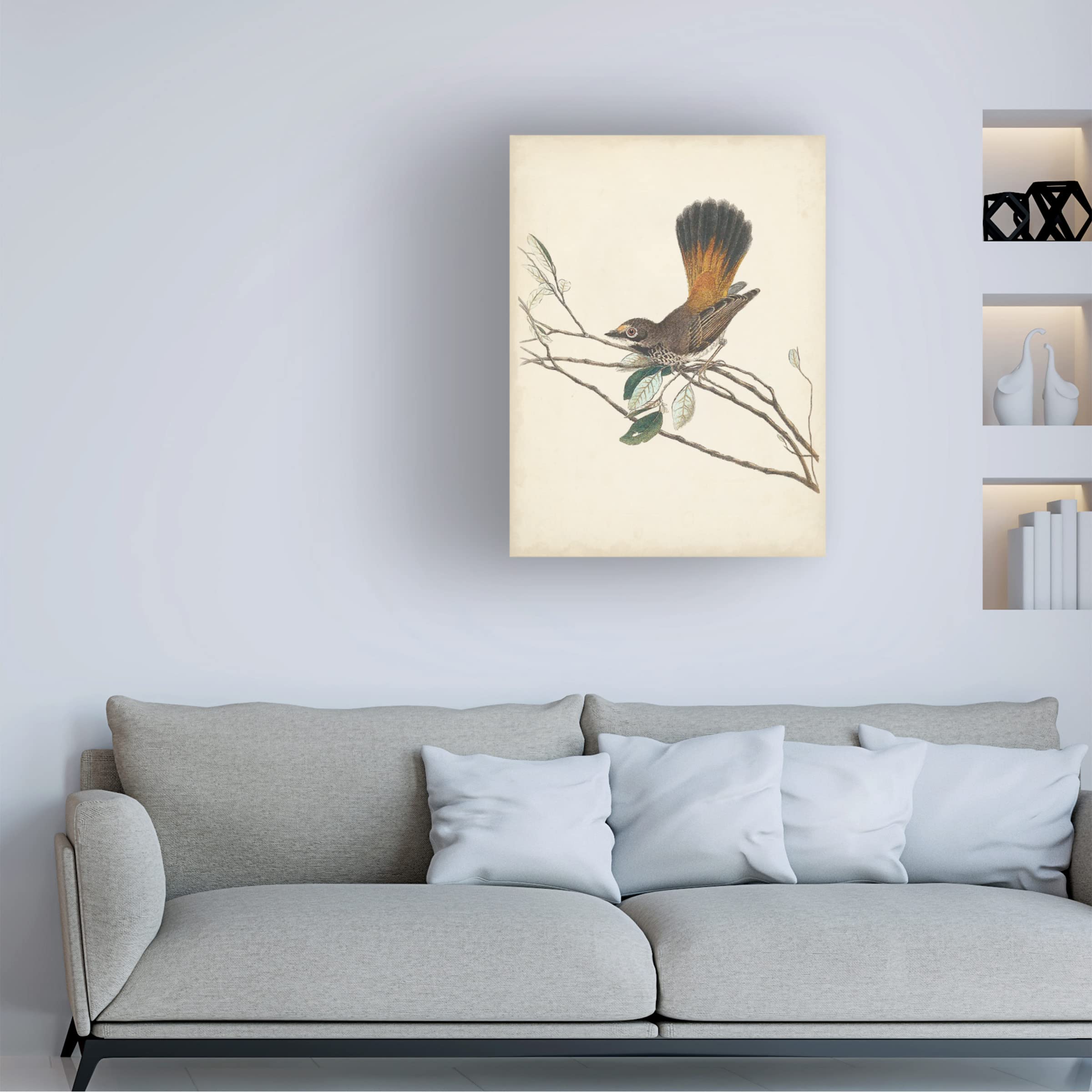 Graceful Birds II Canvas Wall Art by Vision Studio - Hand-Painted Floral & Bird Decor for Living Room, Bedroom, or Office
