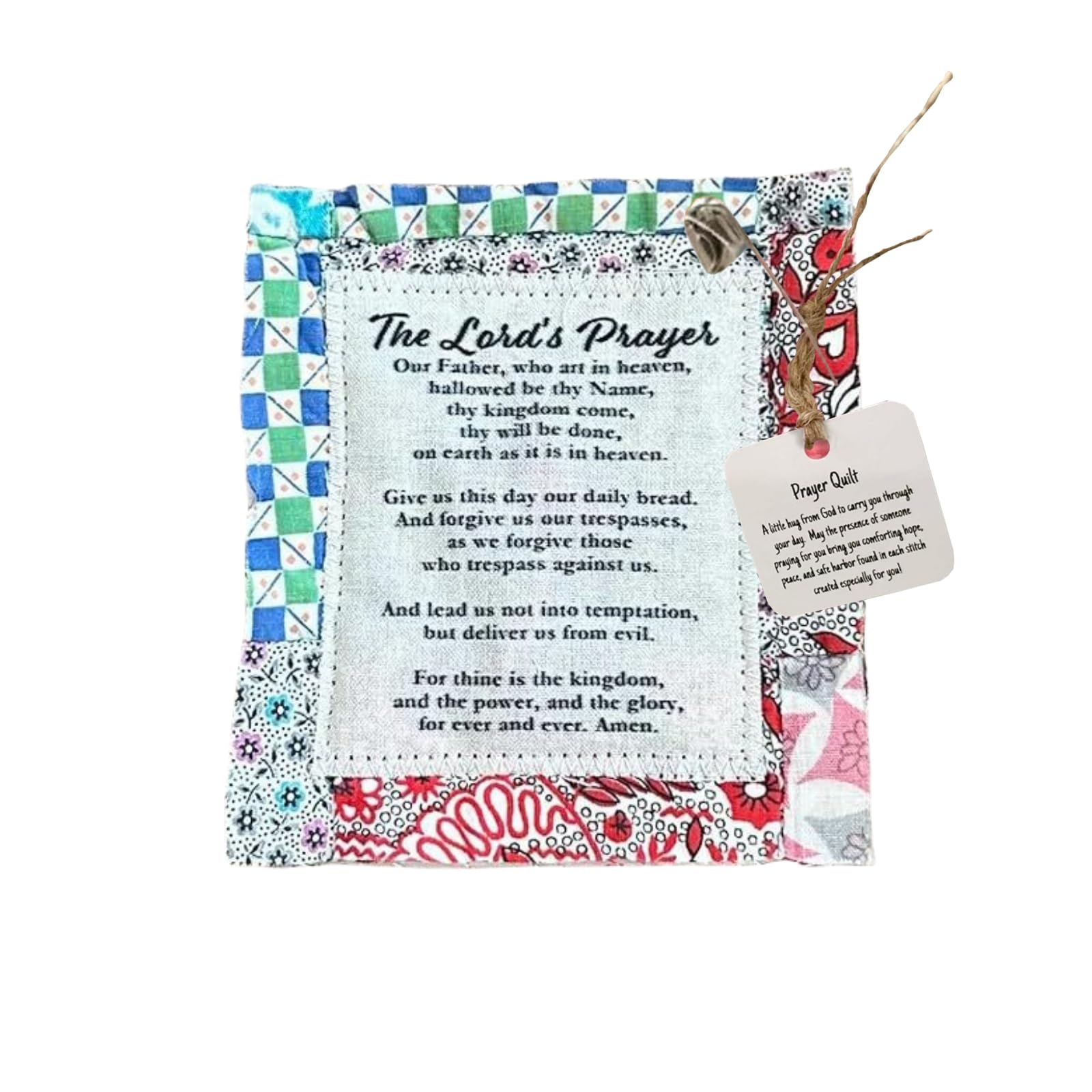 Handmade Cross Prayer Quilt - Individually Sewn Colorful Pocket Mini Quilts for Sympathy, Remembrance & Christian Gifts | Perfect for Comfort, Prayer Groups, Hospital Visits & Spiritual Healing