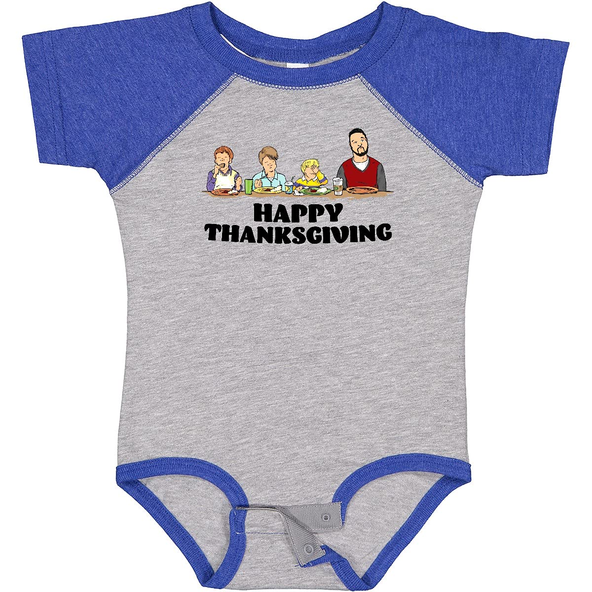 Inktastic Happy Thanksgiving Kid's Table Trouble Baby Bodysuit - Cute Thanksgiving Outfit for Babies & Toddlers - Perfect for Family Gatherings, Holiday Photos & Festive Celebrations