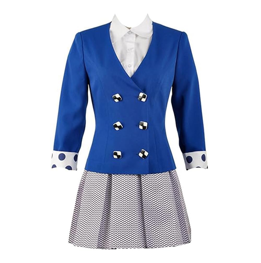 Heathers The Musical Veronica Sawyer Costume - Blue Stage School Dress for Halloween Cosplay & Theater Performances
