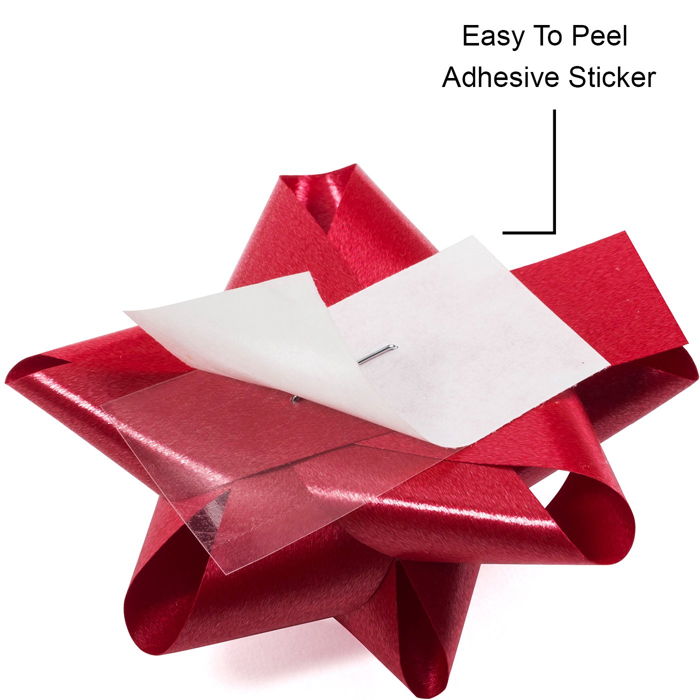 Christmas Gift Bows Bulk Pack - 36 Metallic Peel & Stick Present Bows for Holiday Wrapping, Tree Decor & Party Favors
