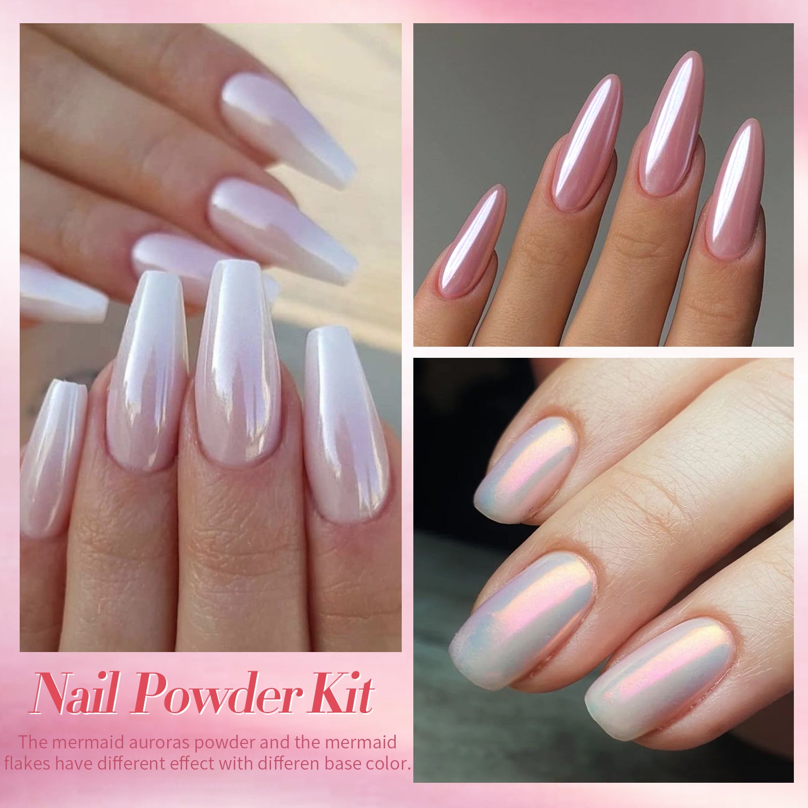 6 Boxes Chrome Nail Art Powder Kit - Metallic Pearly Reflective Mixed Colors for Nail Designs | Perfect for Salon, DIY Manicures & Nail Art Enthusiasts