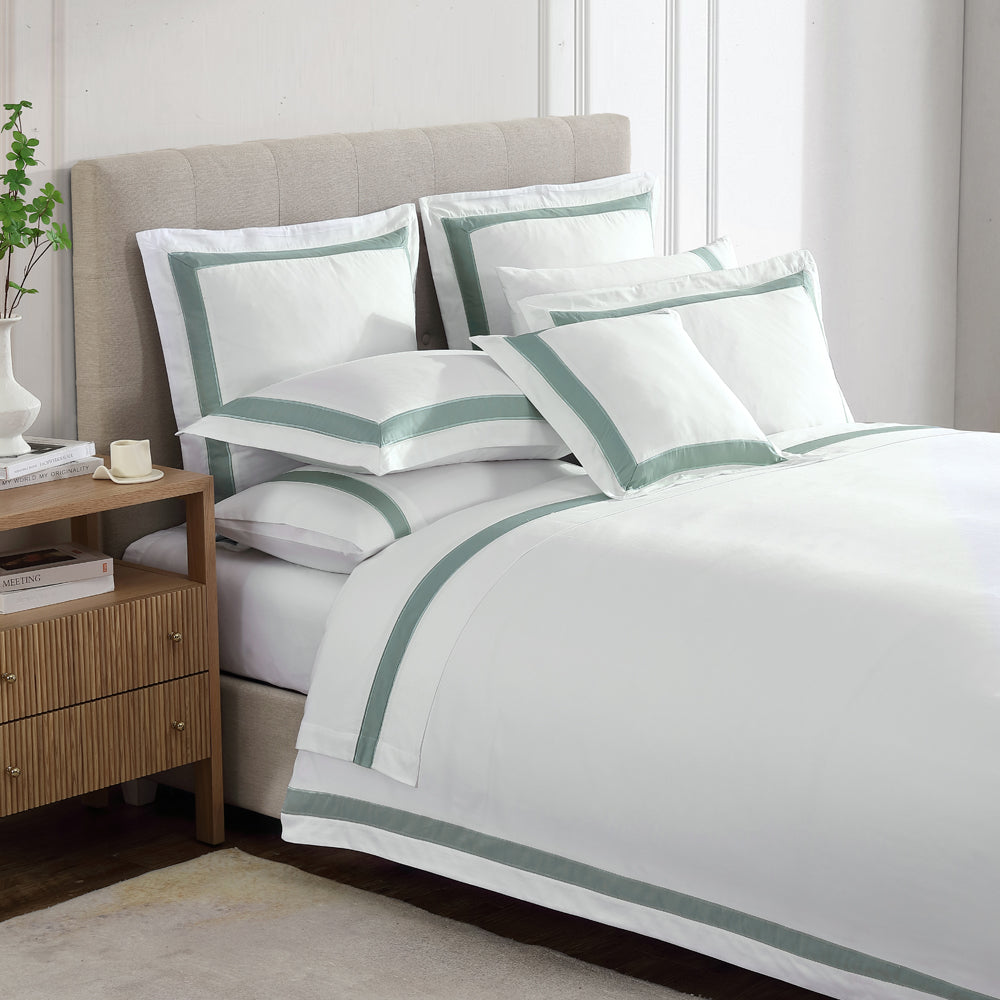 Luxury Bentley Sage European Pillowcase - 100% Cotton Hotel Quality Pillow Cover for Bedroom Decor, Home Styling & Sofa Accent (20x20 Inches)
