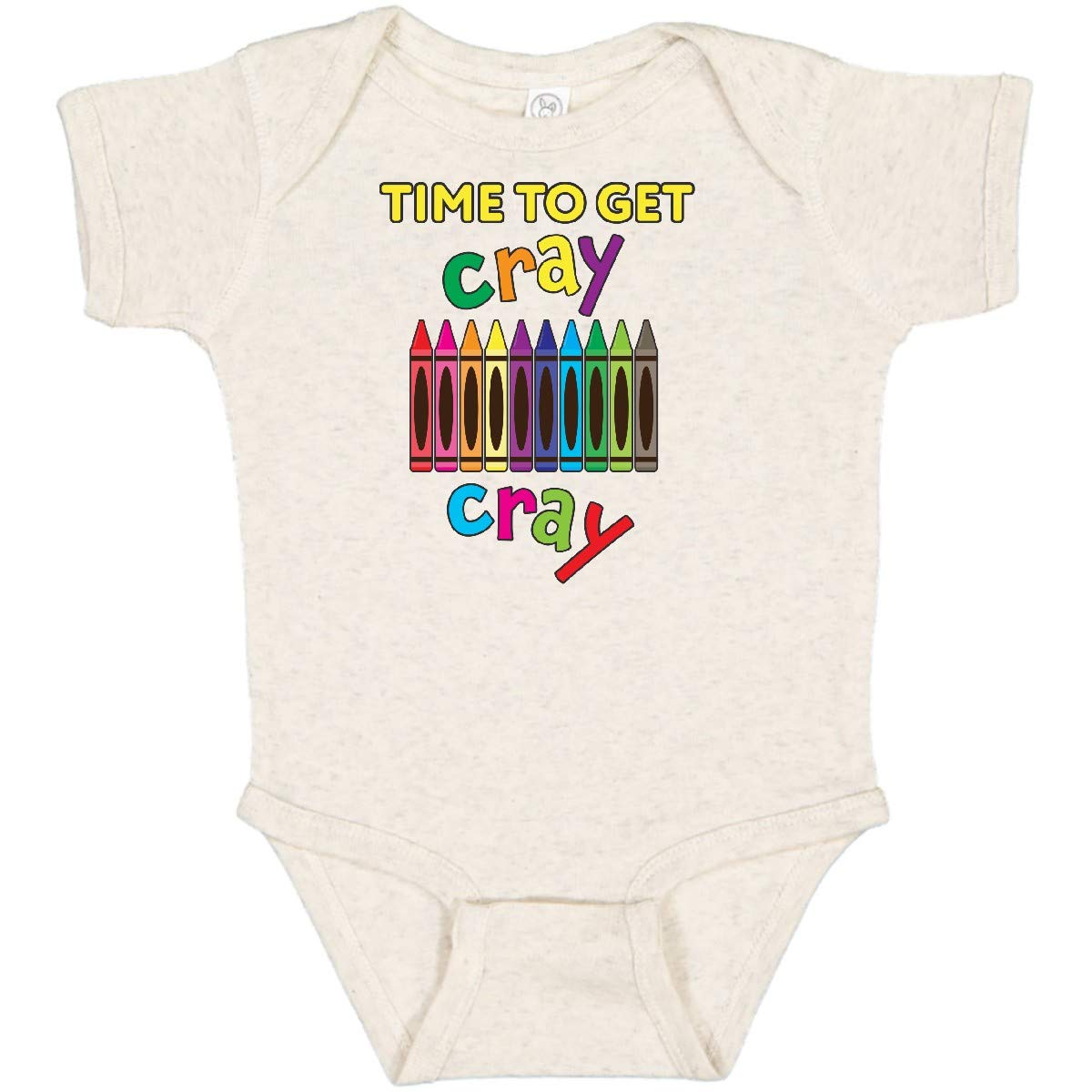 Inktastic Time to Get Cray Cray Crayons Humor Baby Bodysuit - Funny Graphic Onesie for Infants & Toddlers - Perfect for Playtime, Birthday Gifts & Family Photos