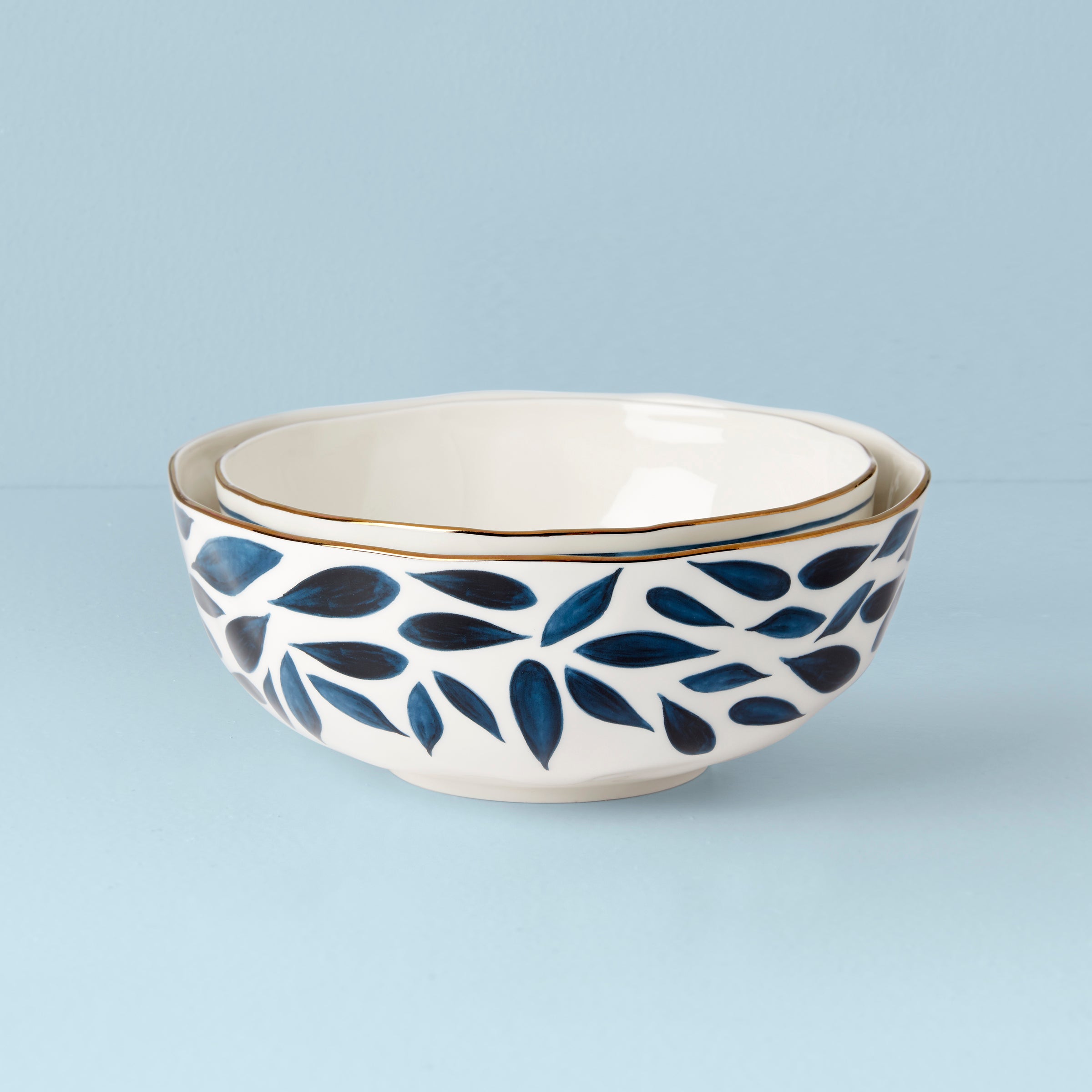Blue Bay 2-Piece Nesting Bowl Set - Durable Mixing & Serving Bowls for Kitchen, Baking, Meal Prep & Salad - Space Saving Stackable Design