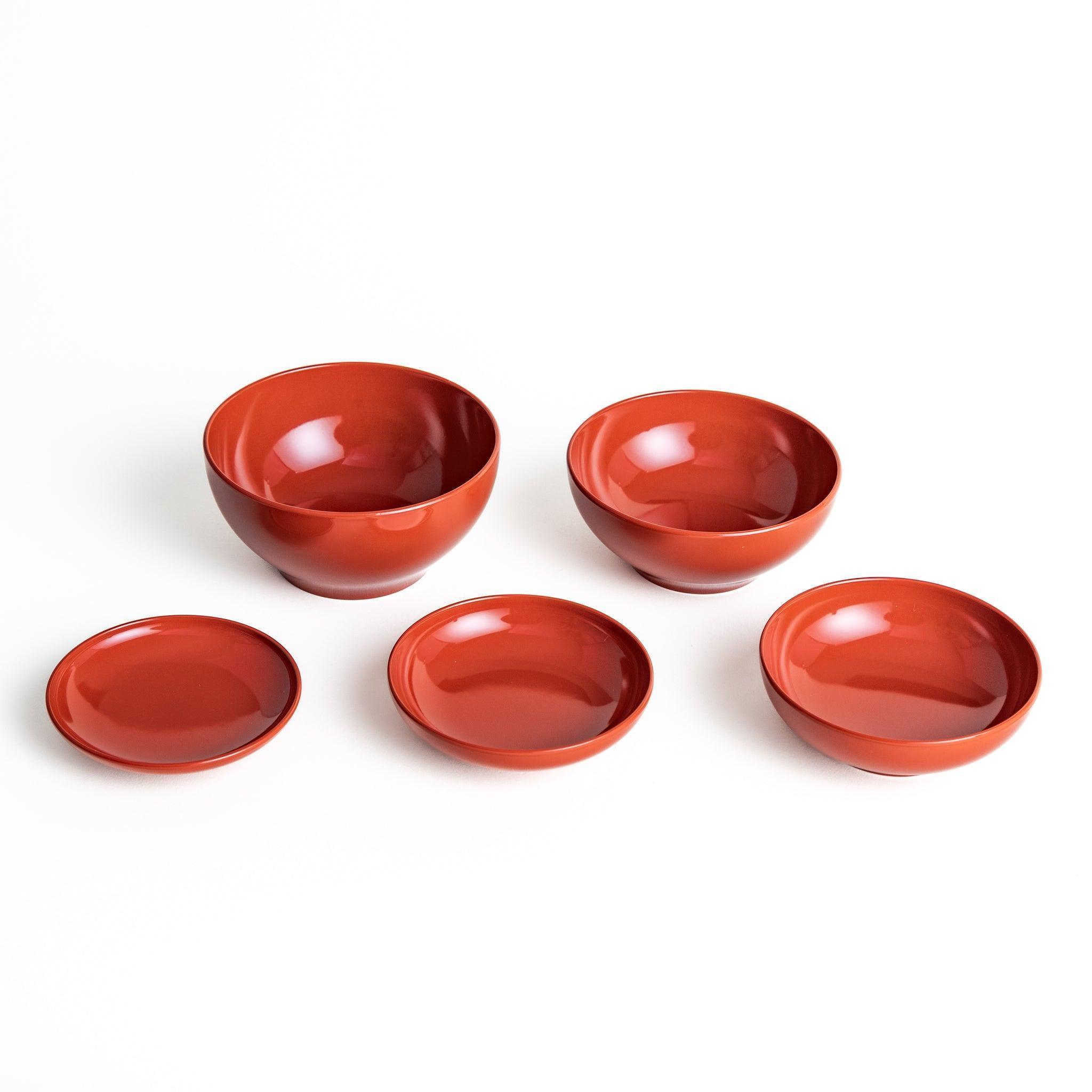 5-Piece Nested Oryoki Set - Traditional Japanese Zen Buddhist Meal Bowls for Mindful Eating, Meditation & Ceremonial Use