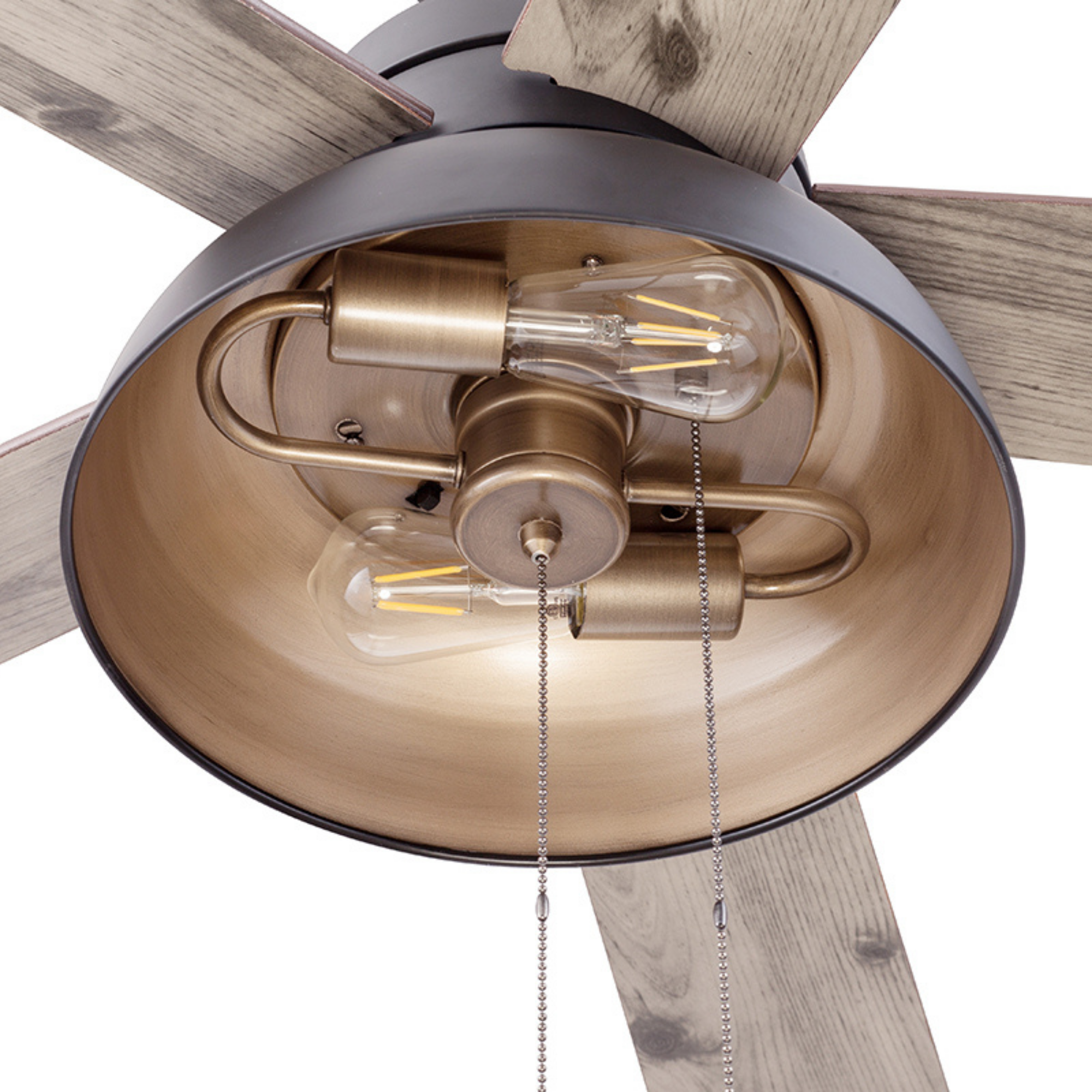 52 Inch Brightondale Matte Black Ceiling Fan with Pull Chain - Indoor/Outdoor Use for Living Room, Bedroom, Patio & Covered Porch