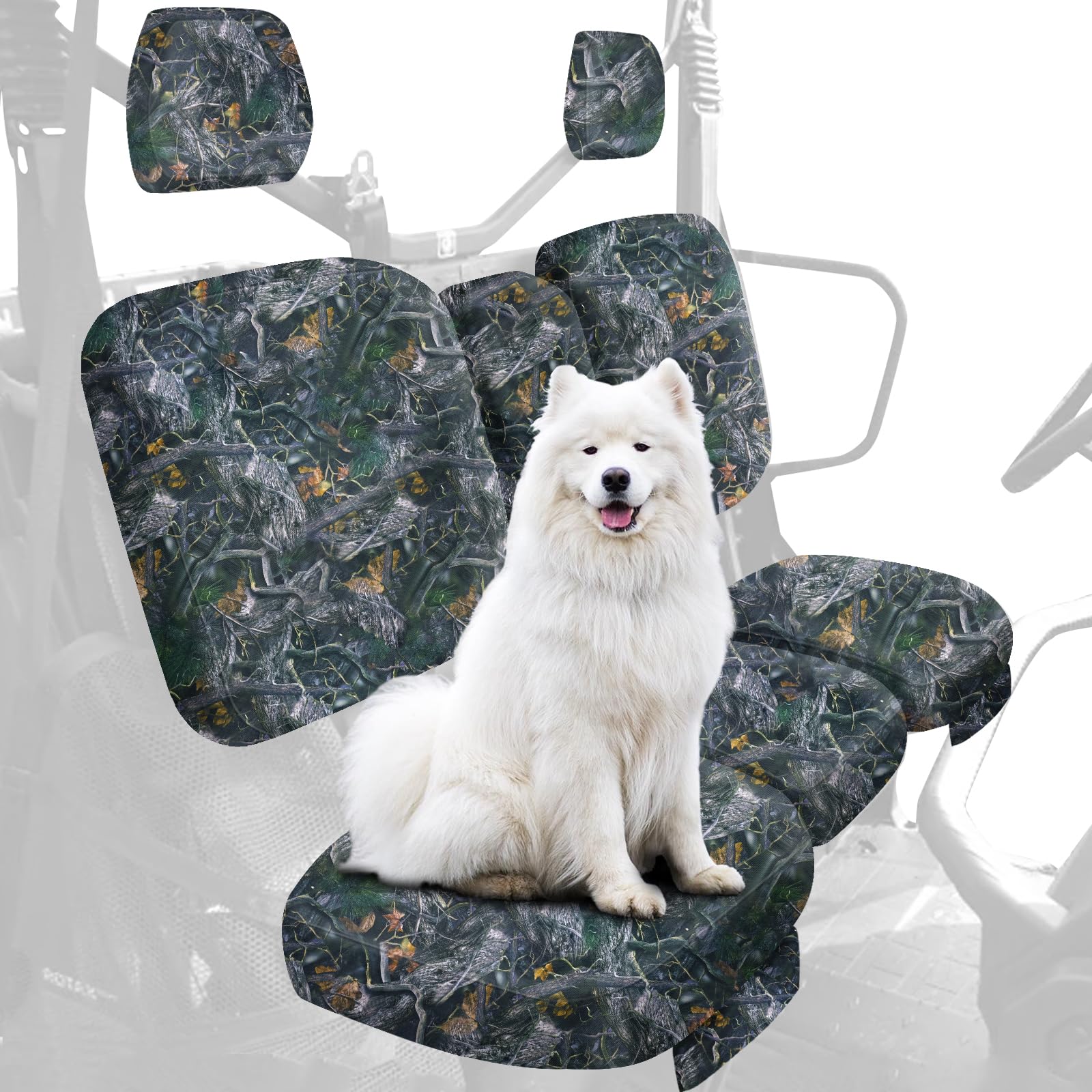 StarknightMT Camo Waterproof Dustproof UTV Seat Cover for Can Am Defender DPS MAX 6X6 PRO (2016-2025) | Split Bench Design | Durable Defender Accessories | Perfect for Off-Roading, Hunting & Outdoor Adventures
