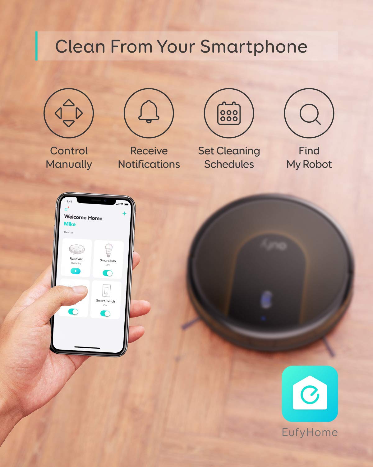 Eufy BoostIQ RoboVac 30C Wi-Fi Robot Vacuum Cleaner - 1500Pa Strong Suction, Super Thin Design, Self-Charging, Boundary Strips Included (Renewed) - Ideal for Hardwood Floors, Carpets & Pet Hair Cleaning